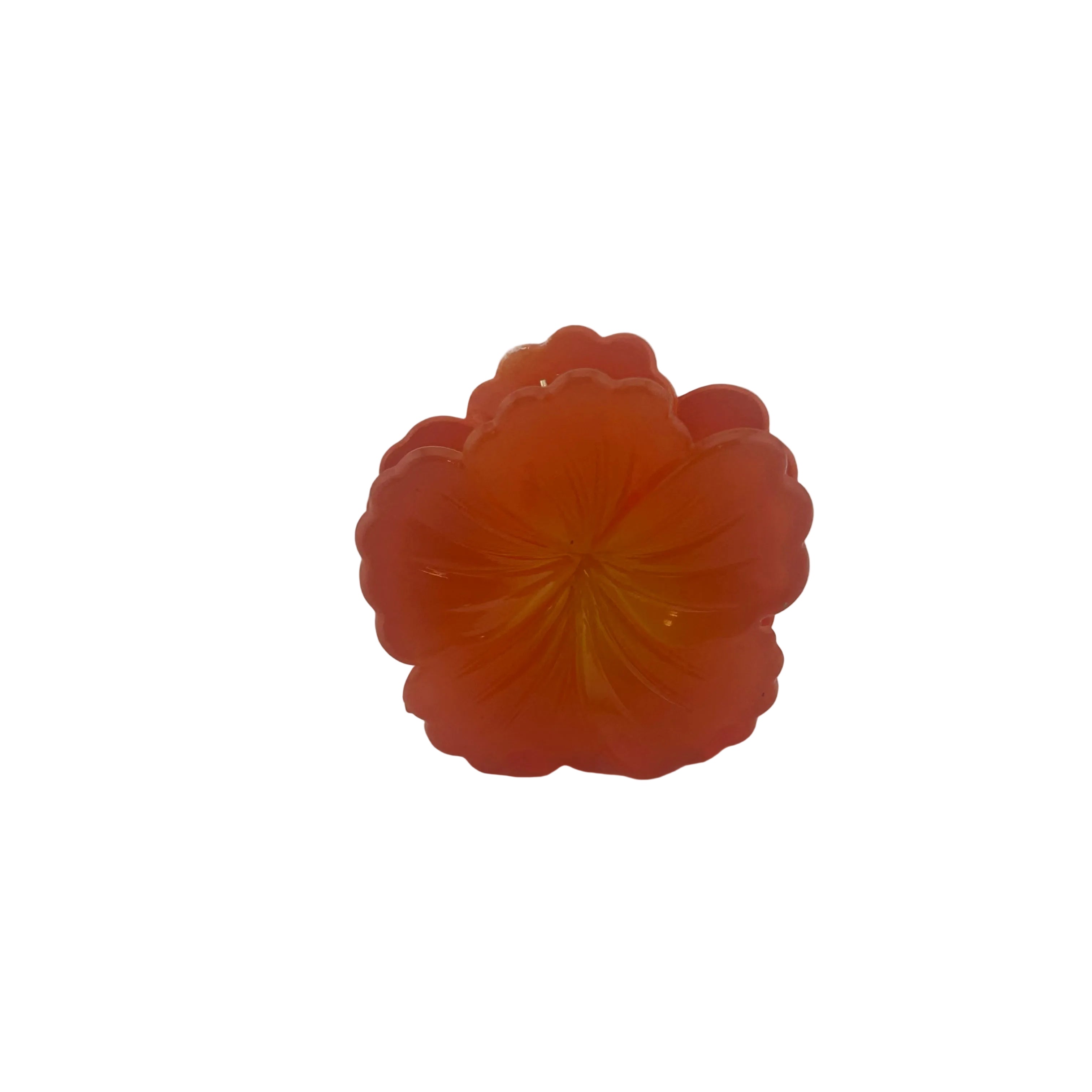 Hibiscus Hair Clip - Small: Orange/Yellow