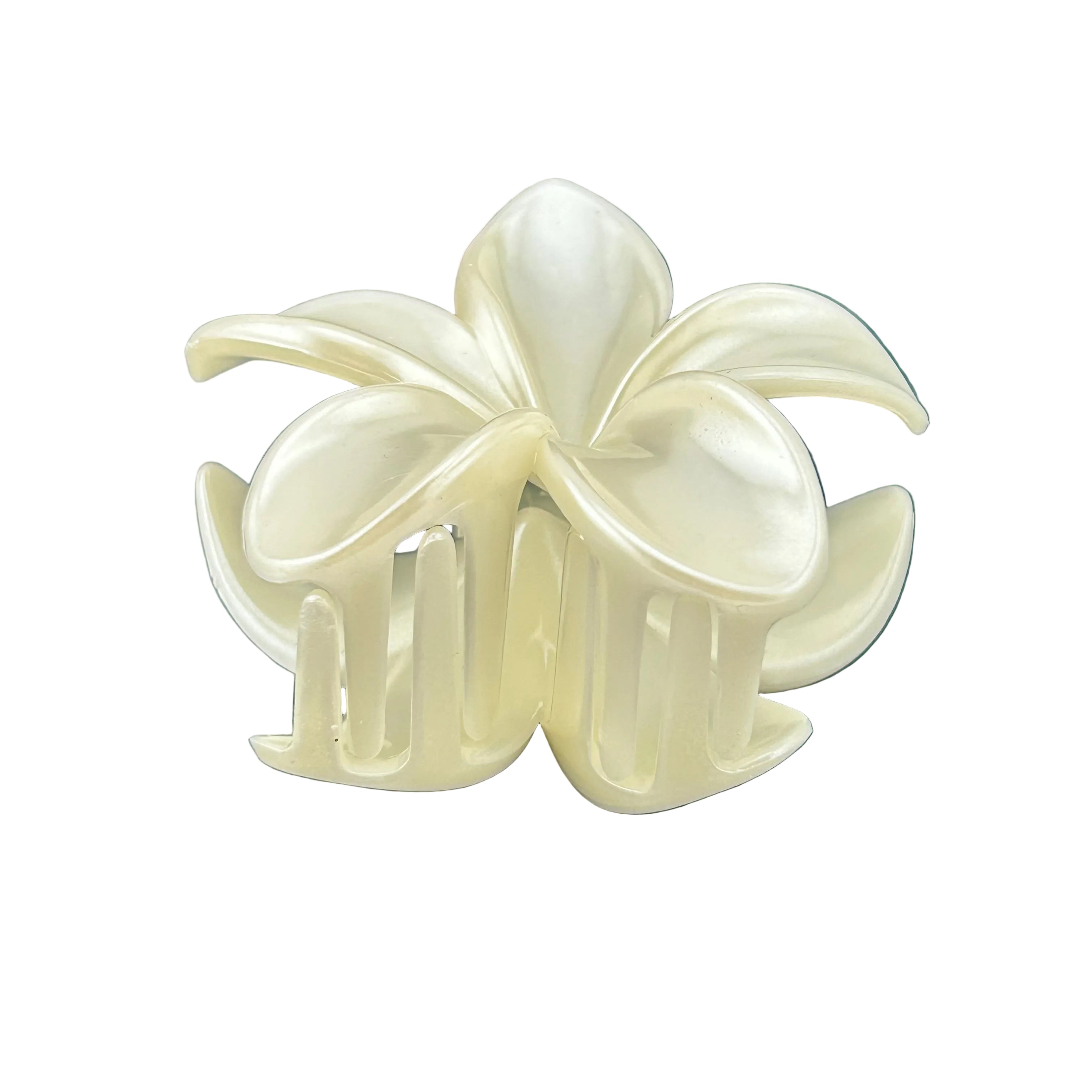 Plumeria Hair Clip - Large: Pearl