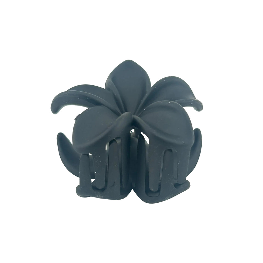 Plumeria Hair Clip - Small: Black