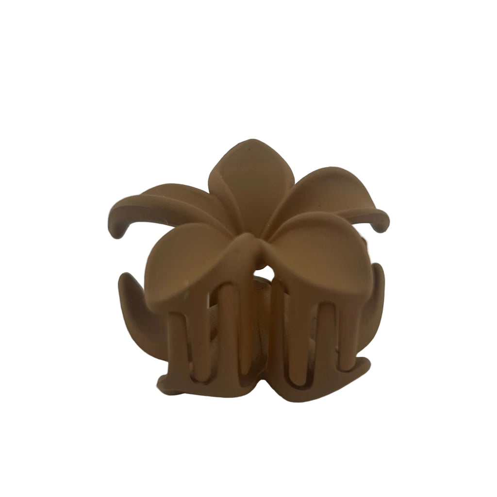 Plumeria Hair Clip - Small: Coffee