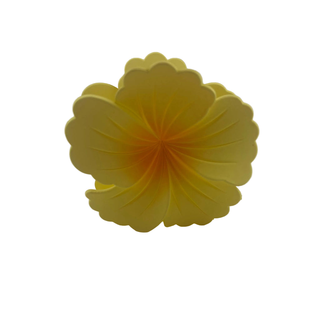 Hibiscus Hair Clip - Large: Yellow/Orange