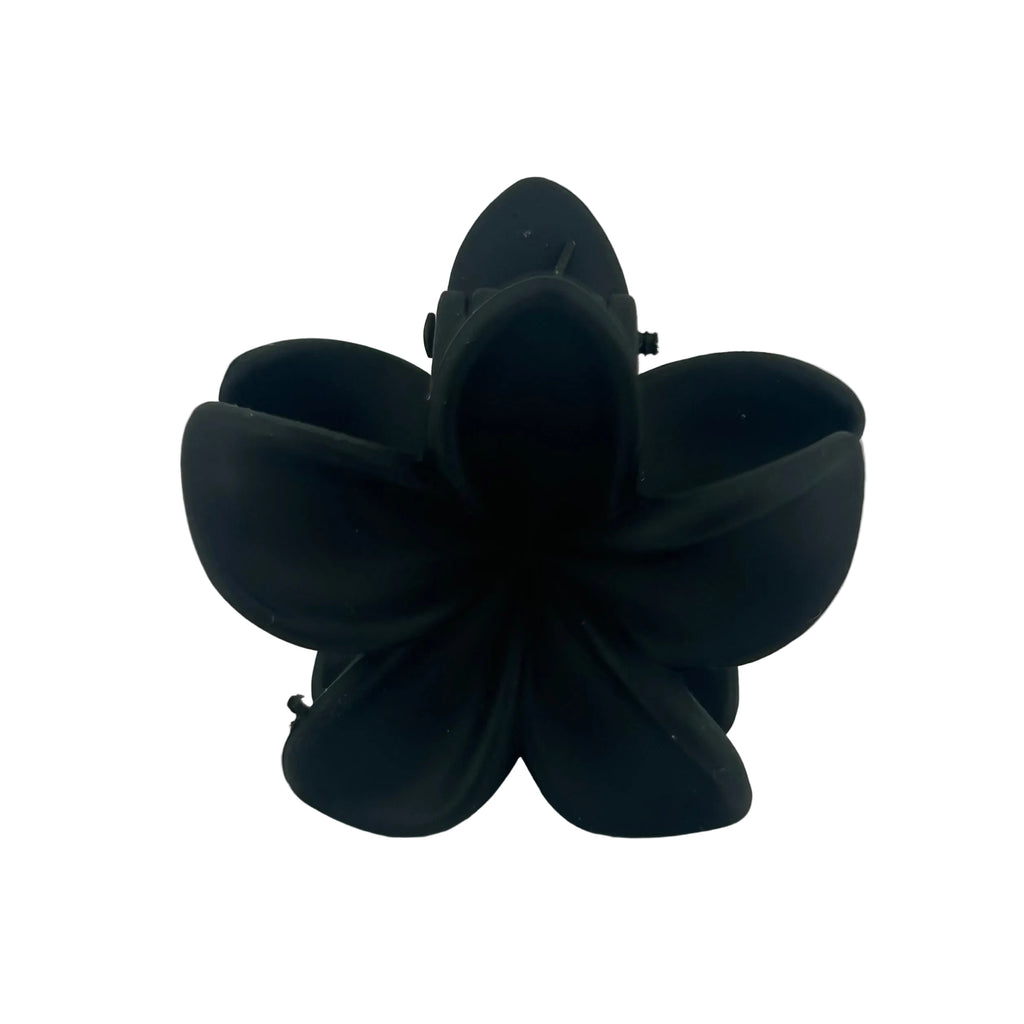 Plumeria Hair Clip - Small: Black