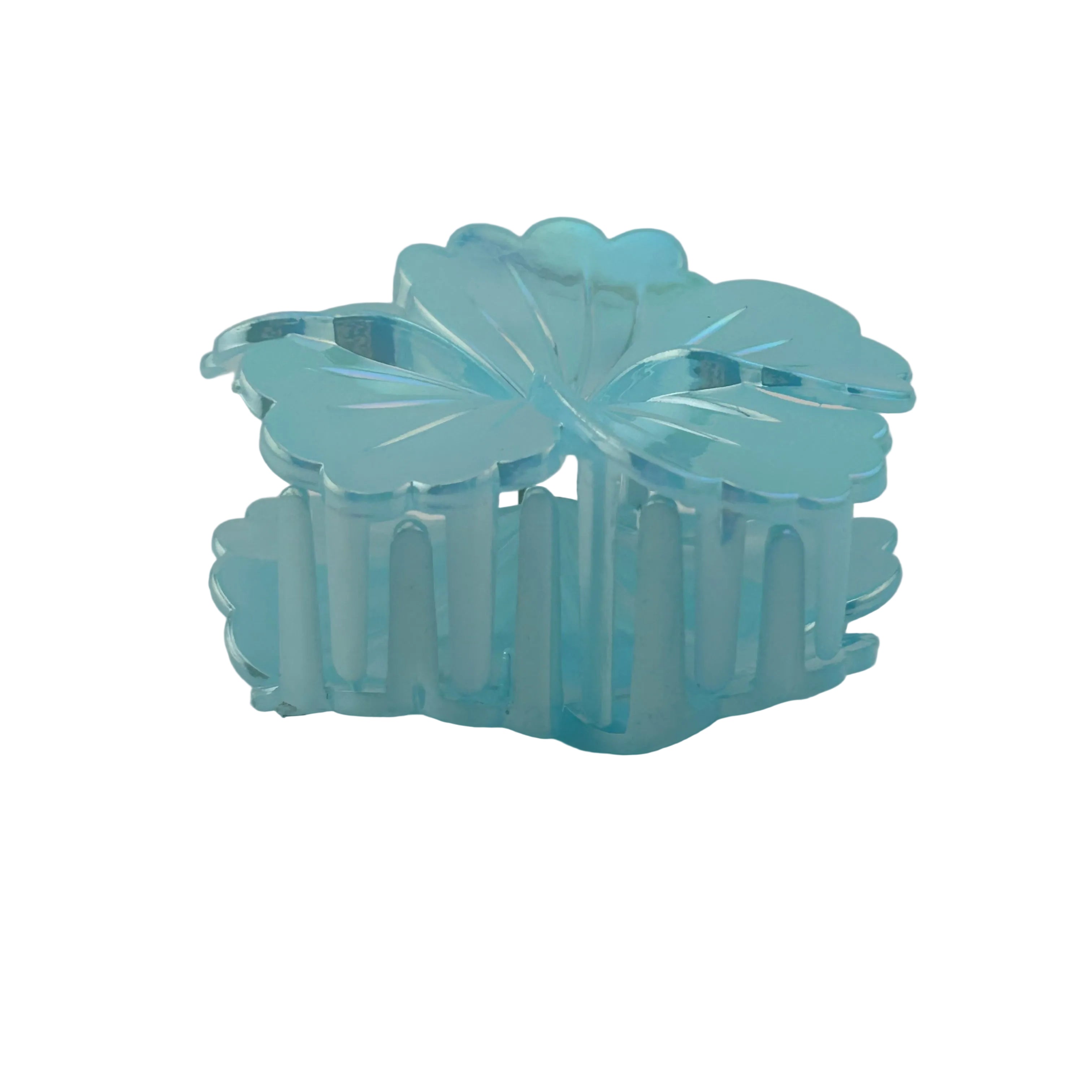 Hibiscus Hair Clip - Large: Iridescent Blue