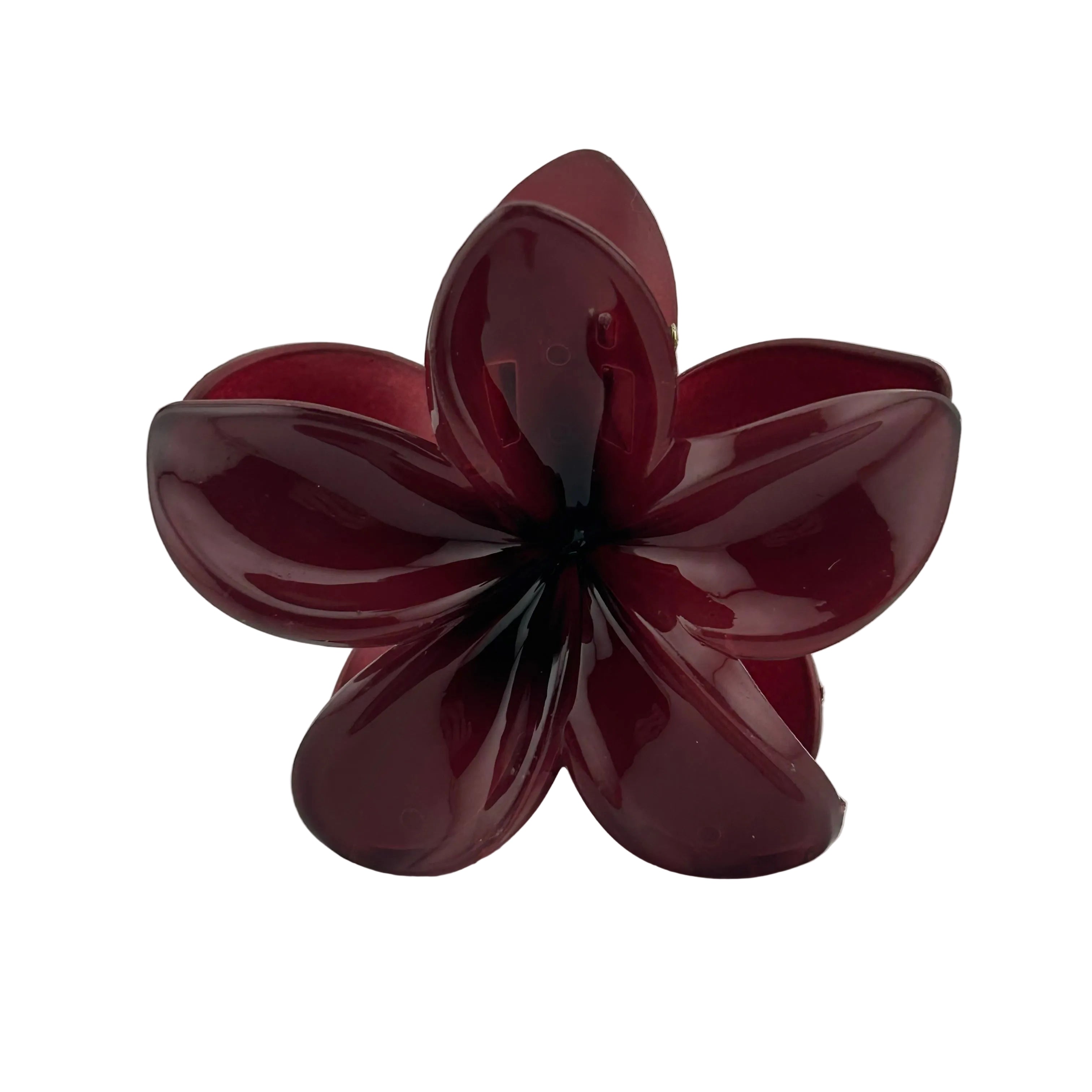 Plumeria Hair Clip - Large: Dark Maroon