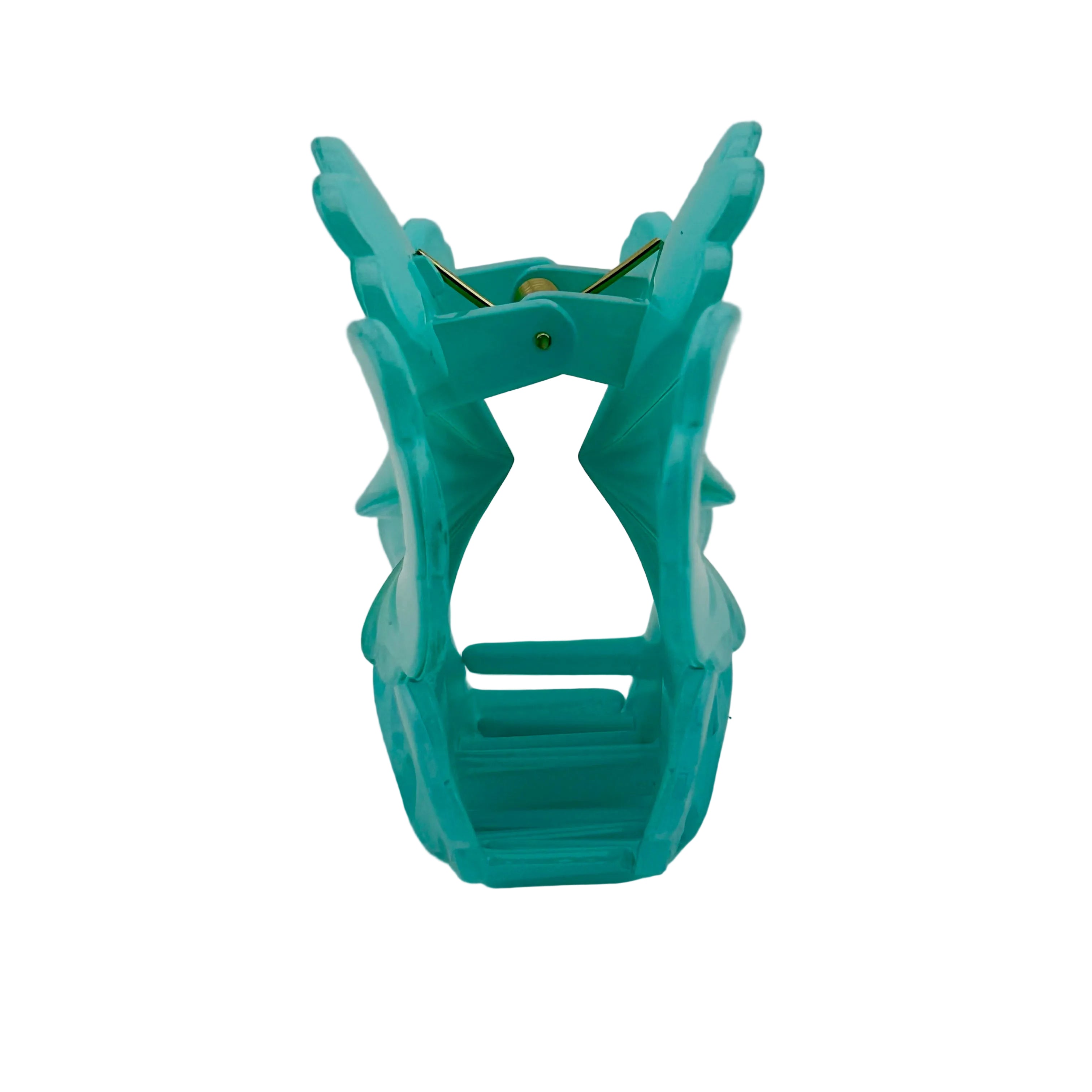 Hibiscus Hair Clip - Large: Teal/Green