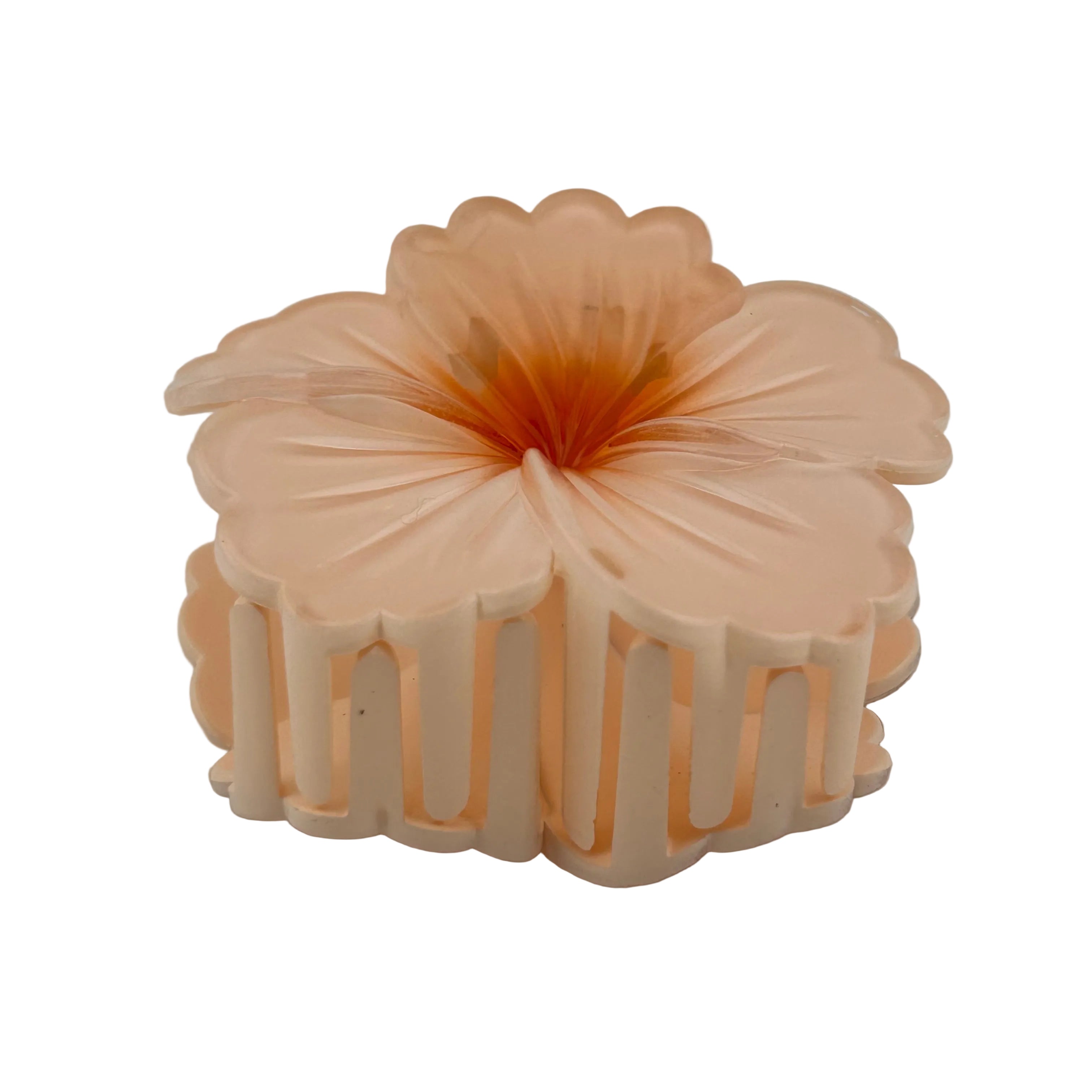 Hibiscus Hair Clip - Large: Light Orange/Orange