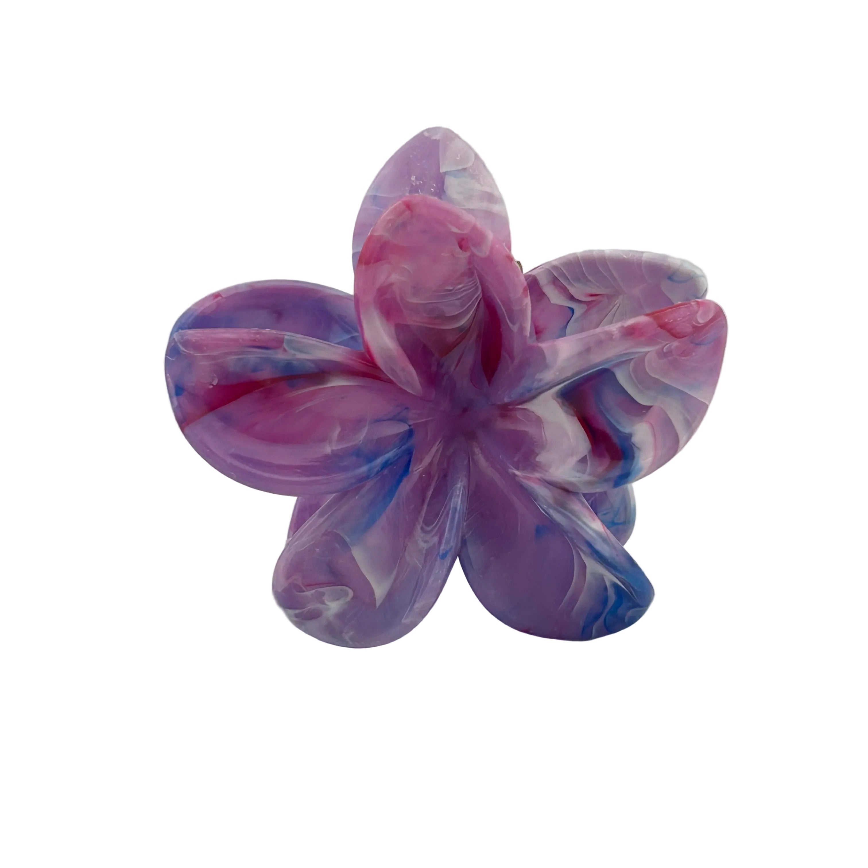 Plumeria Hair Clip - Large: Marbled Purple