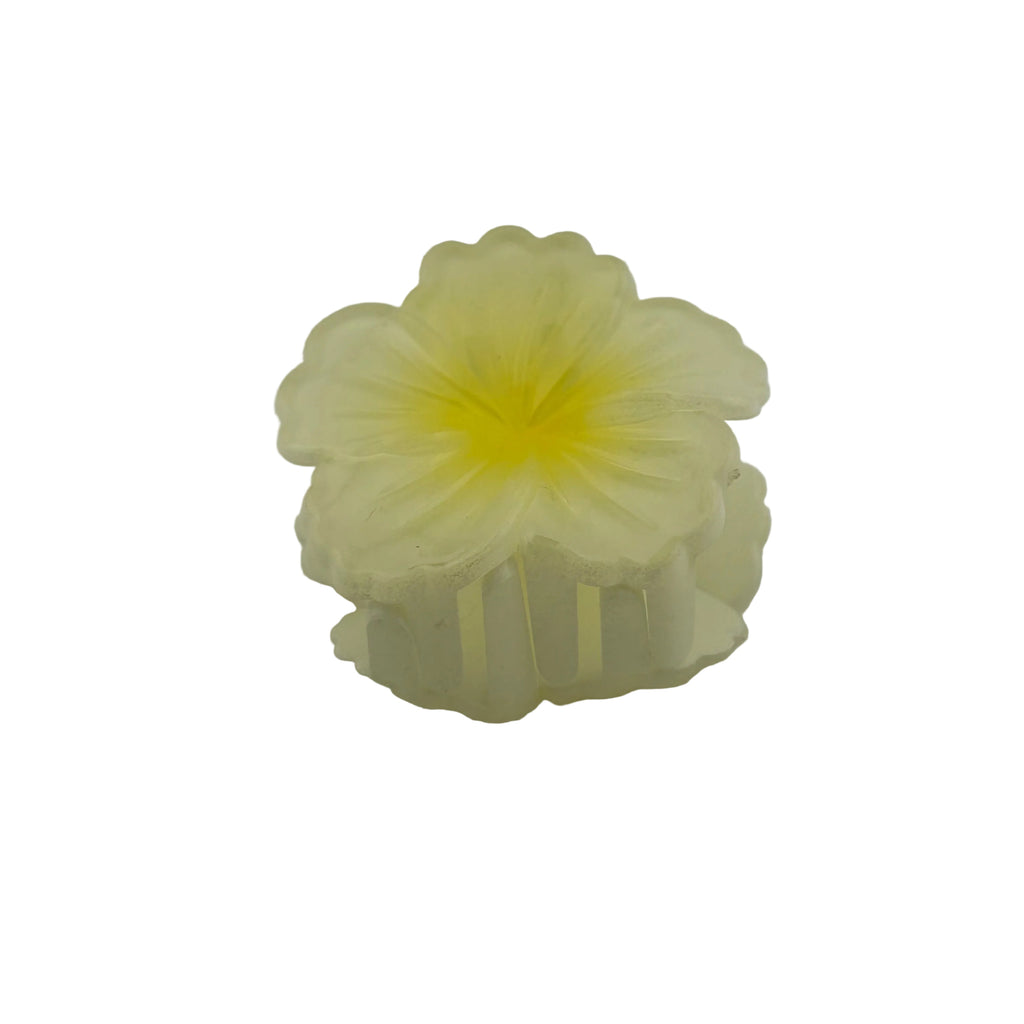 Hibiscus Hair Clip - Small: Cream/Yellow