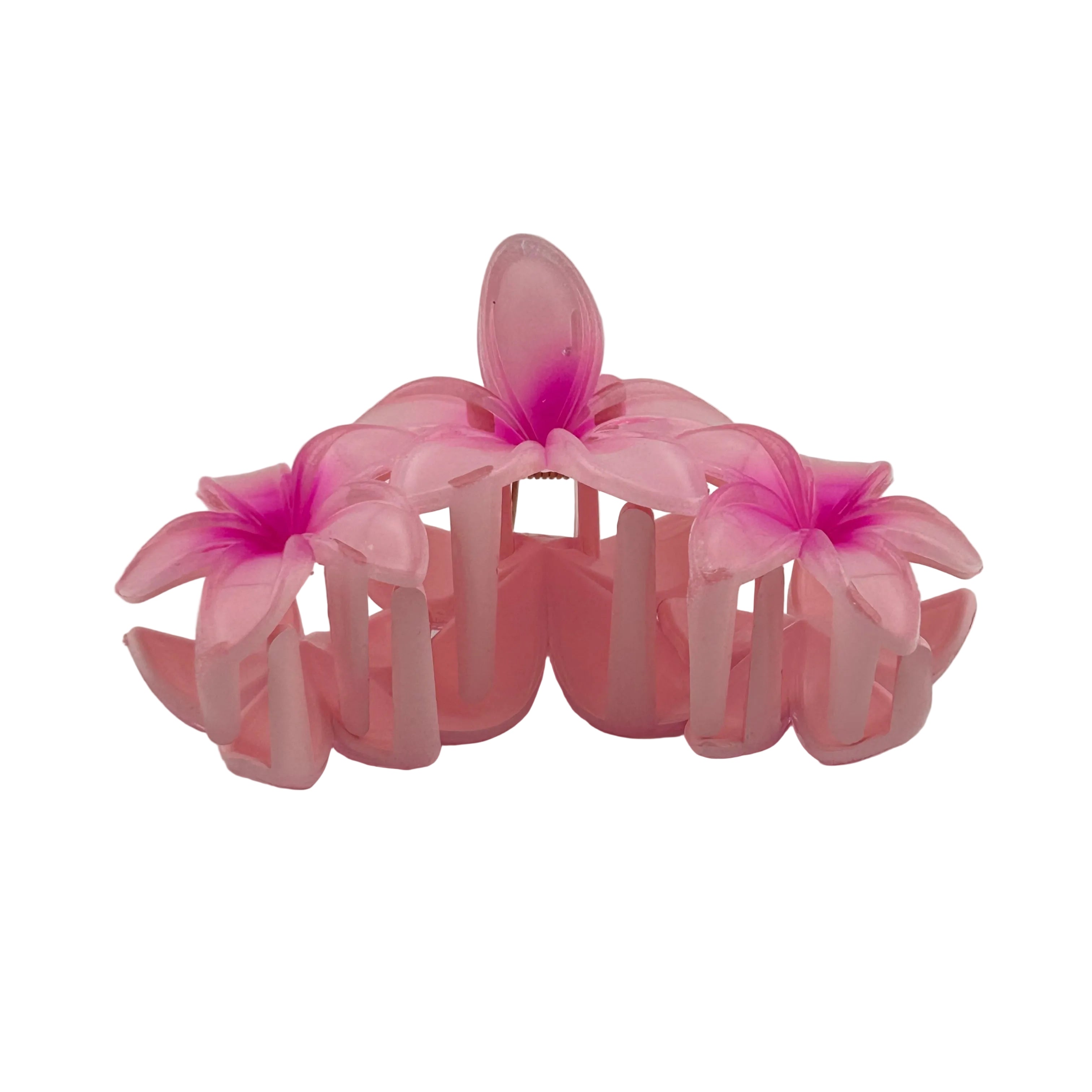 Plumeria Trio Hair Clip - Large: Pink