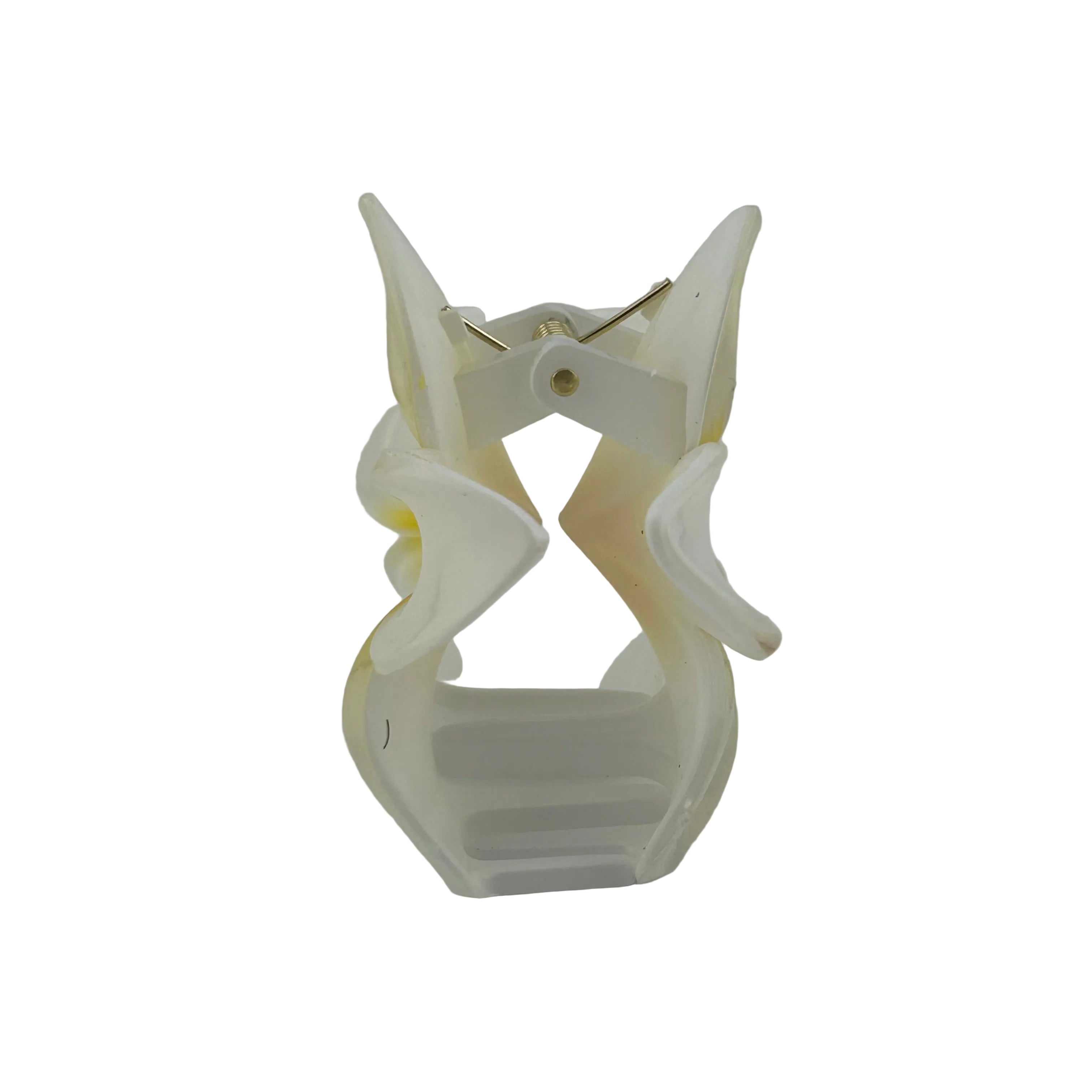 Plumeria Hair Clip - Large: White/Yellow