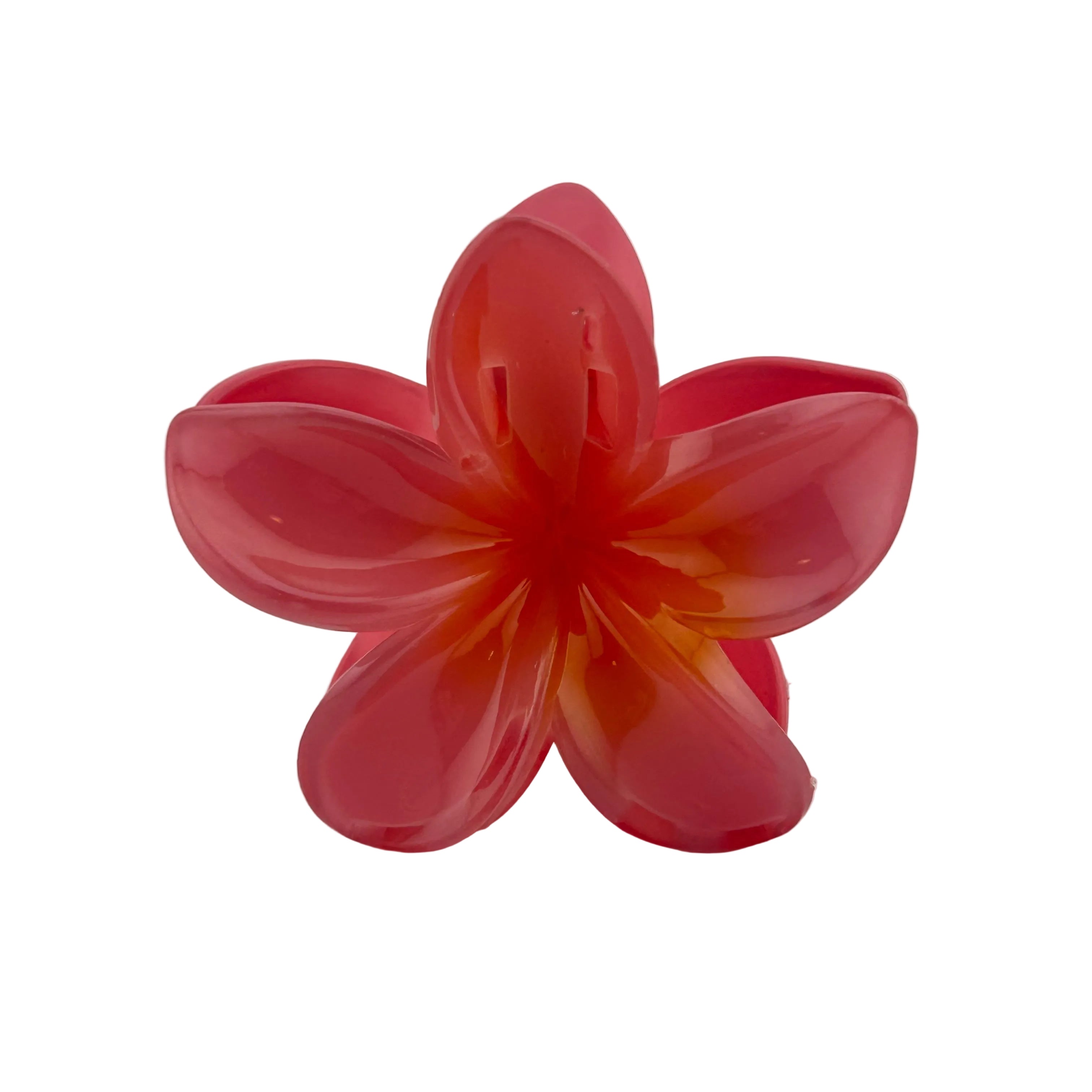 Plumeria Hair Clip - Large: Coral/Orange