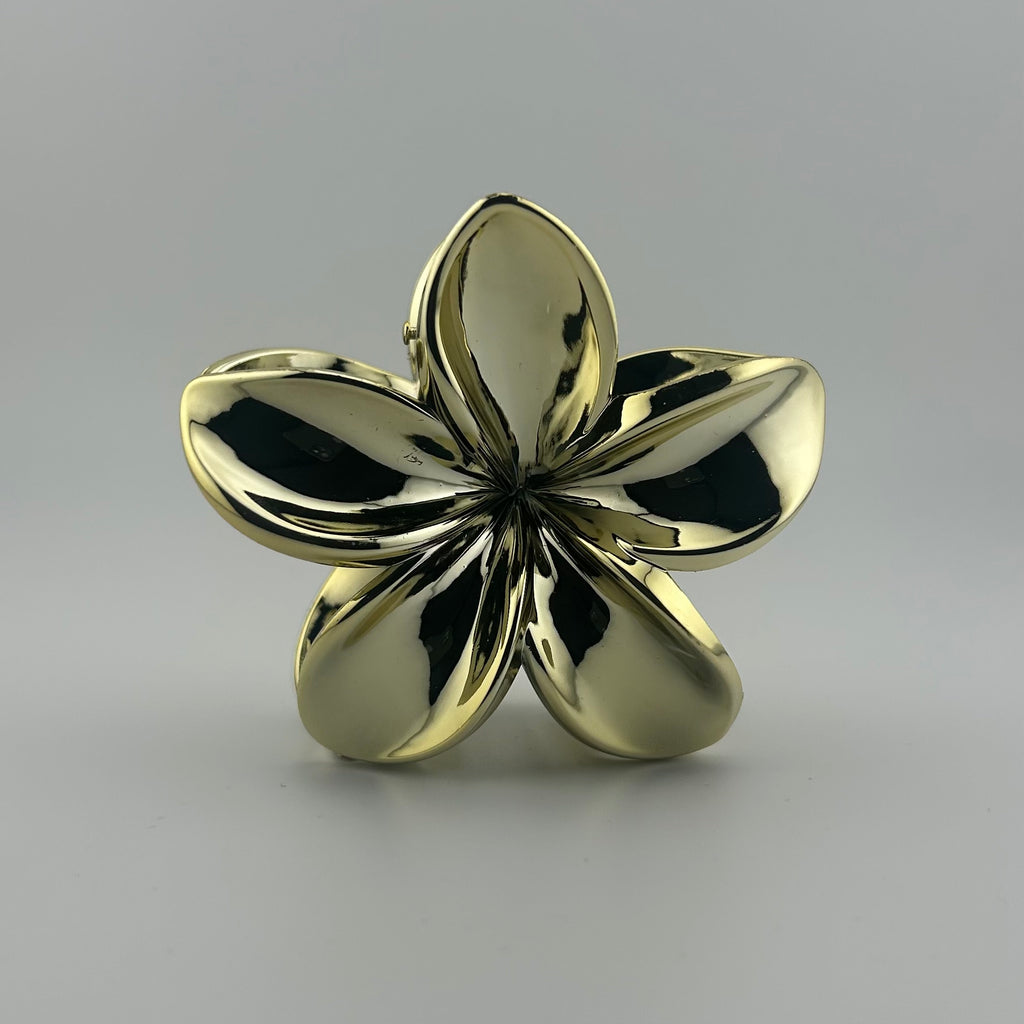 Plumeria Hair Clip - Large: Gold