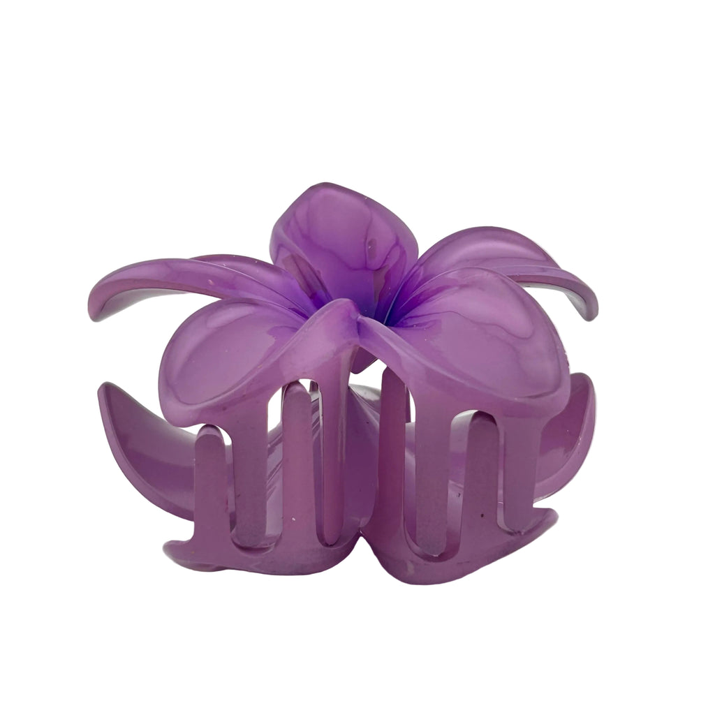 Plumeria Hair Clip - Large: Purple