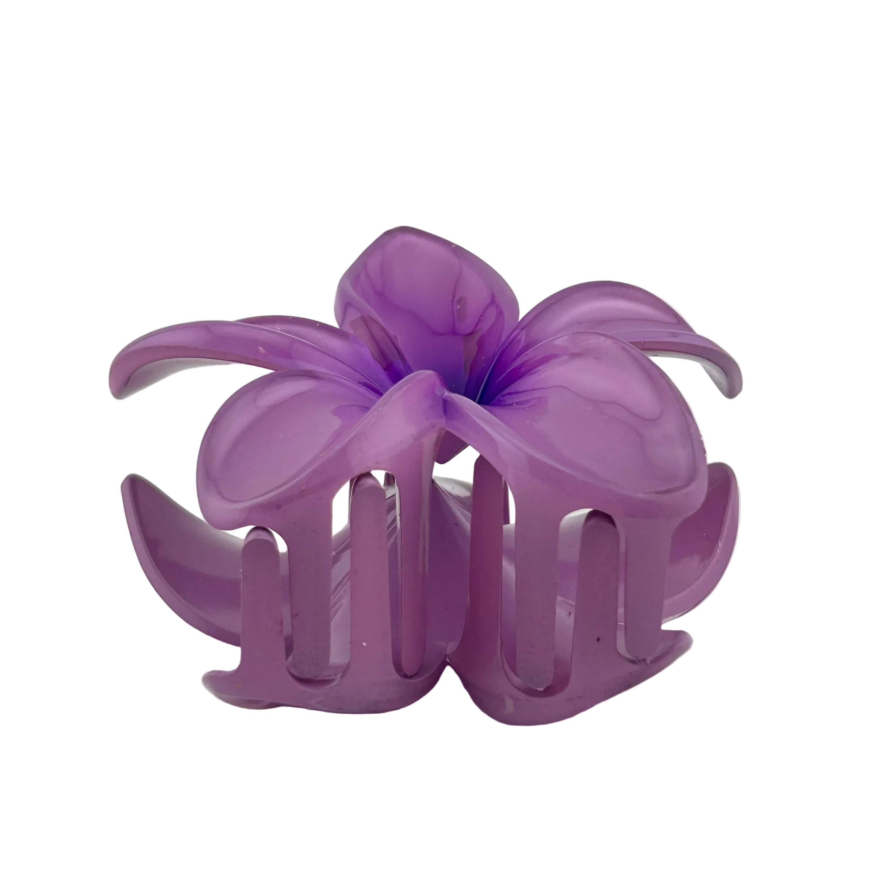 Plumeria Hair Clip - Large: Purple