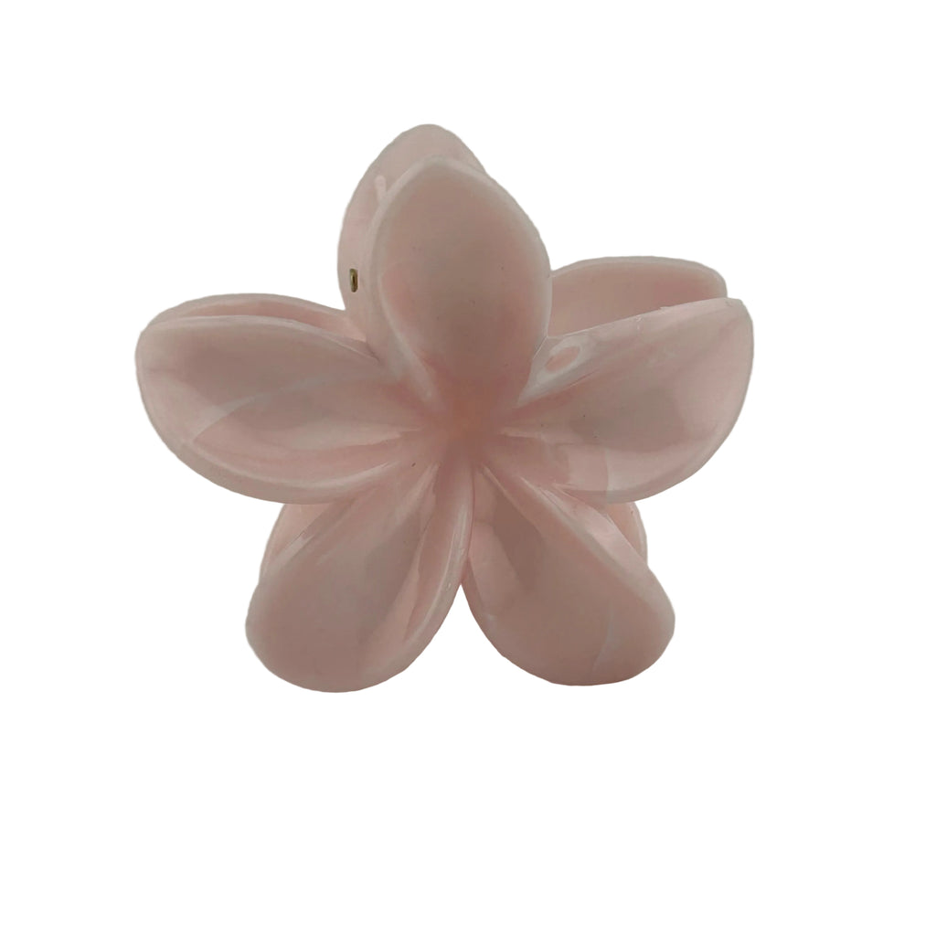 Plumeria Hair Clip - Large: Marbled Light Pink