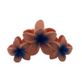 Plumeria Trio Hair Clip - Large: Light Pink/Blue