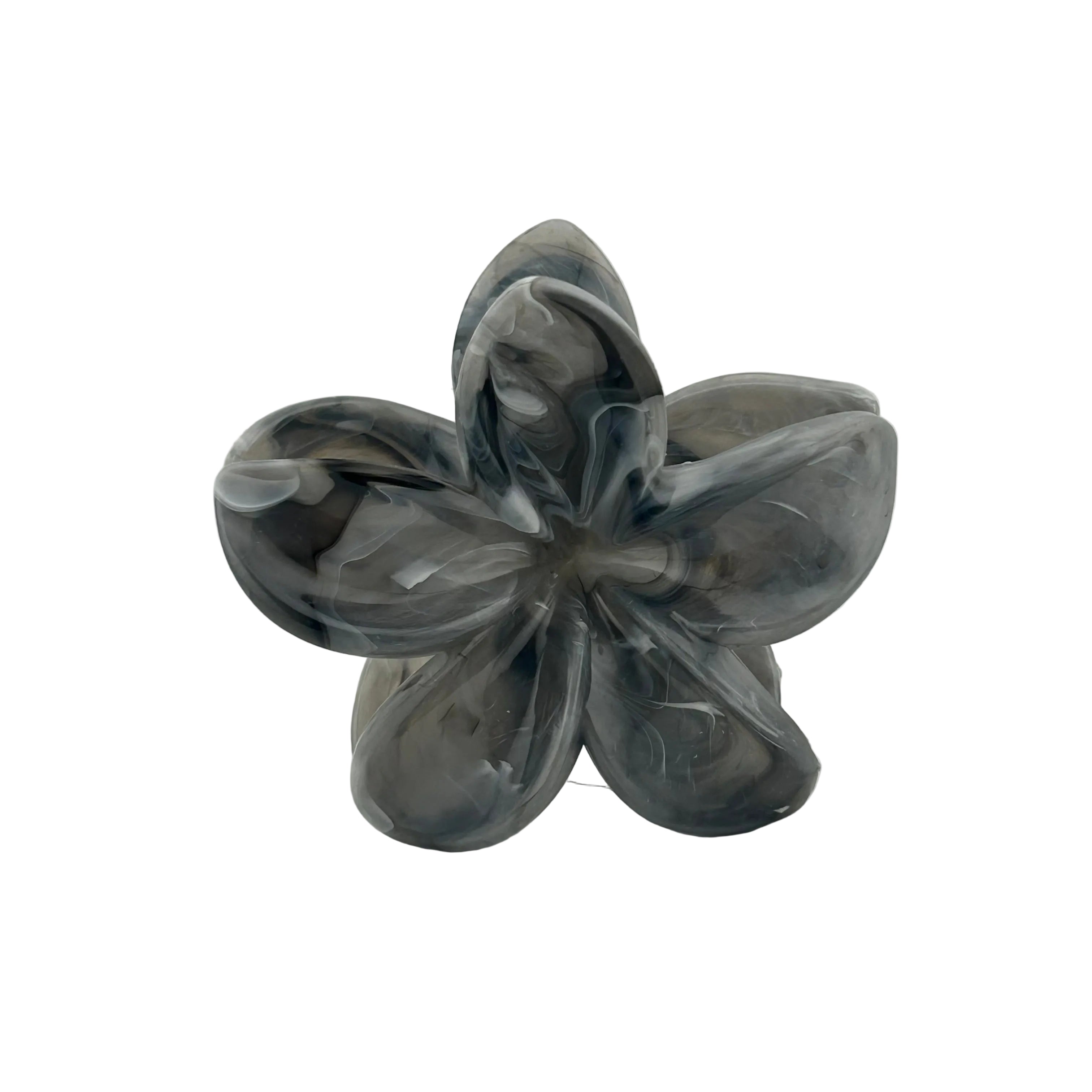 Plumeria Hair Clip - Large: Marbled Smoke