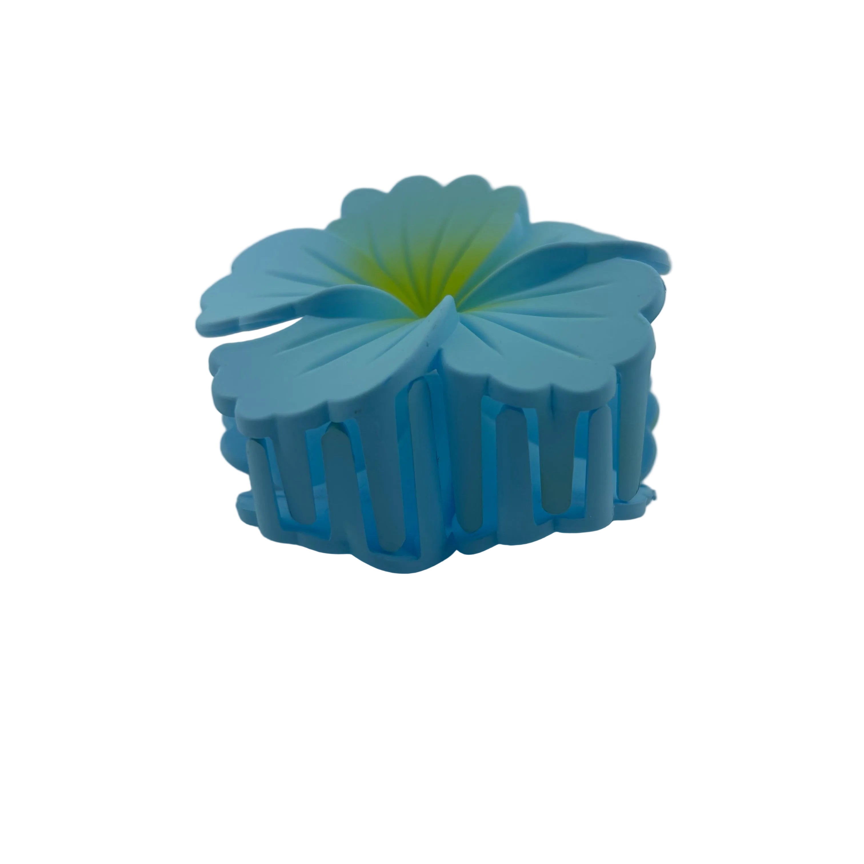 Hibiscus Hair Clip - Large: Light Blue/Green