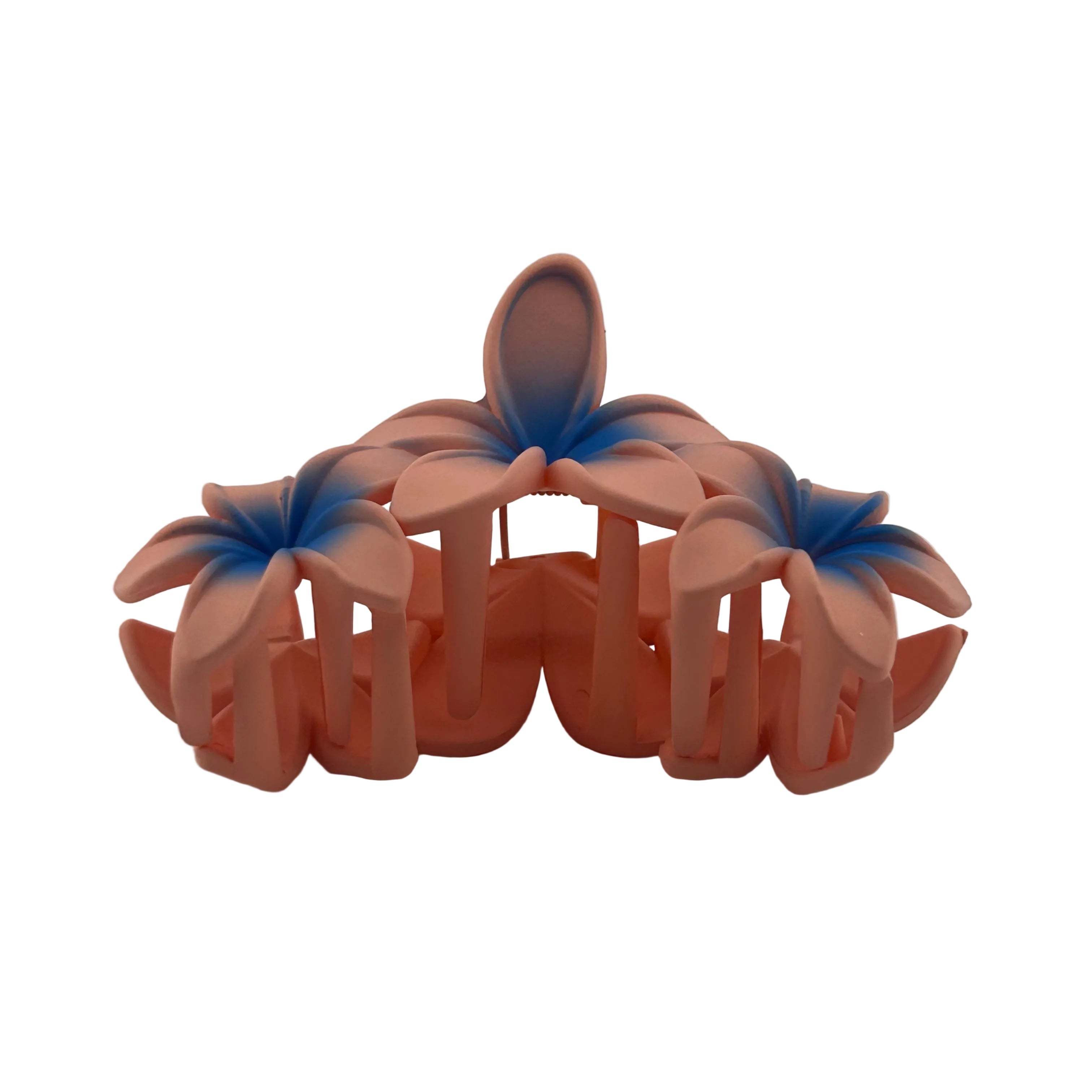Plumeria Trio Hair Clip - Large: Light Pink/Blue