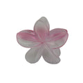 Plumeria Hair Clip - Large: Translucent White/Pink