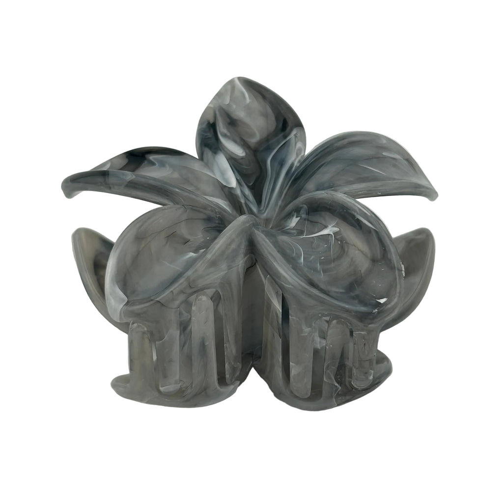 Plumeria Hair Clip - Large: Marbled Smoke