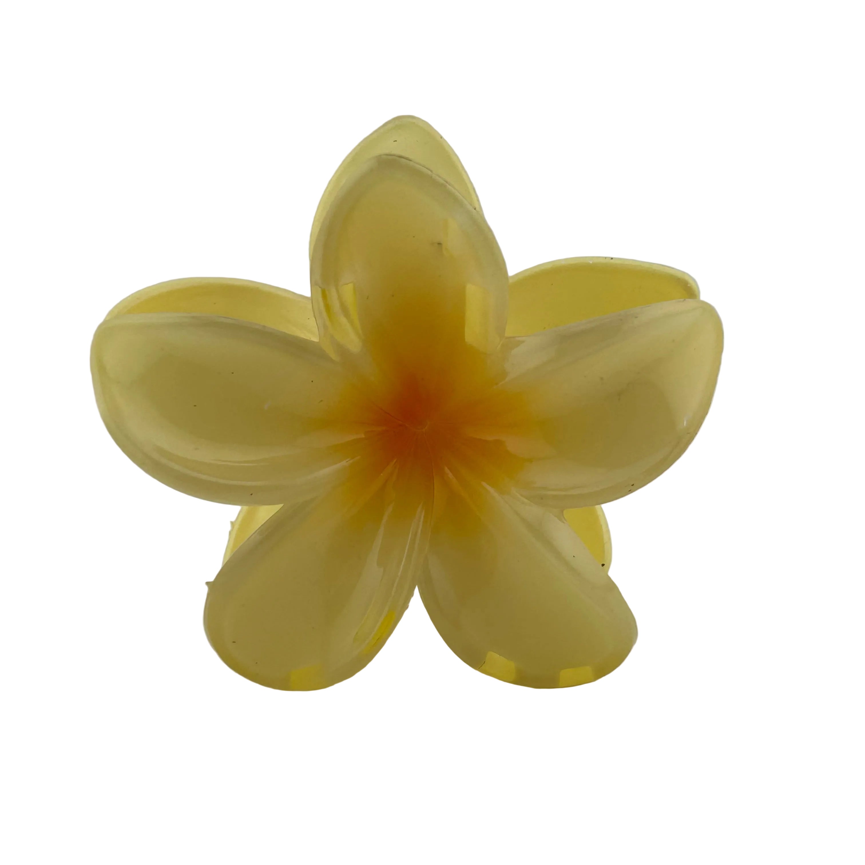 Plumeria Hair Clip - Large: Yellow/Orange