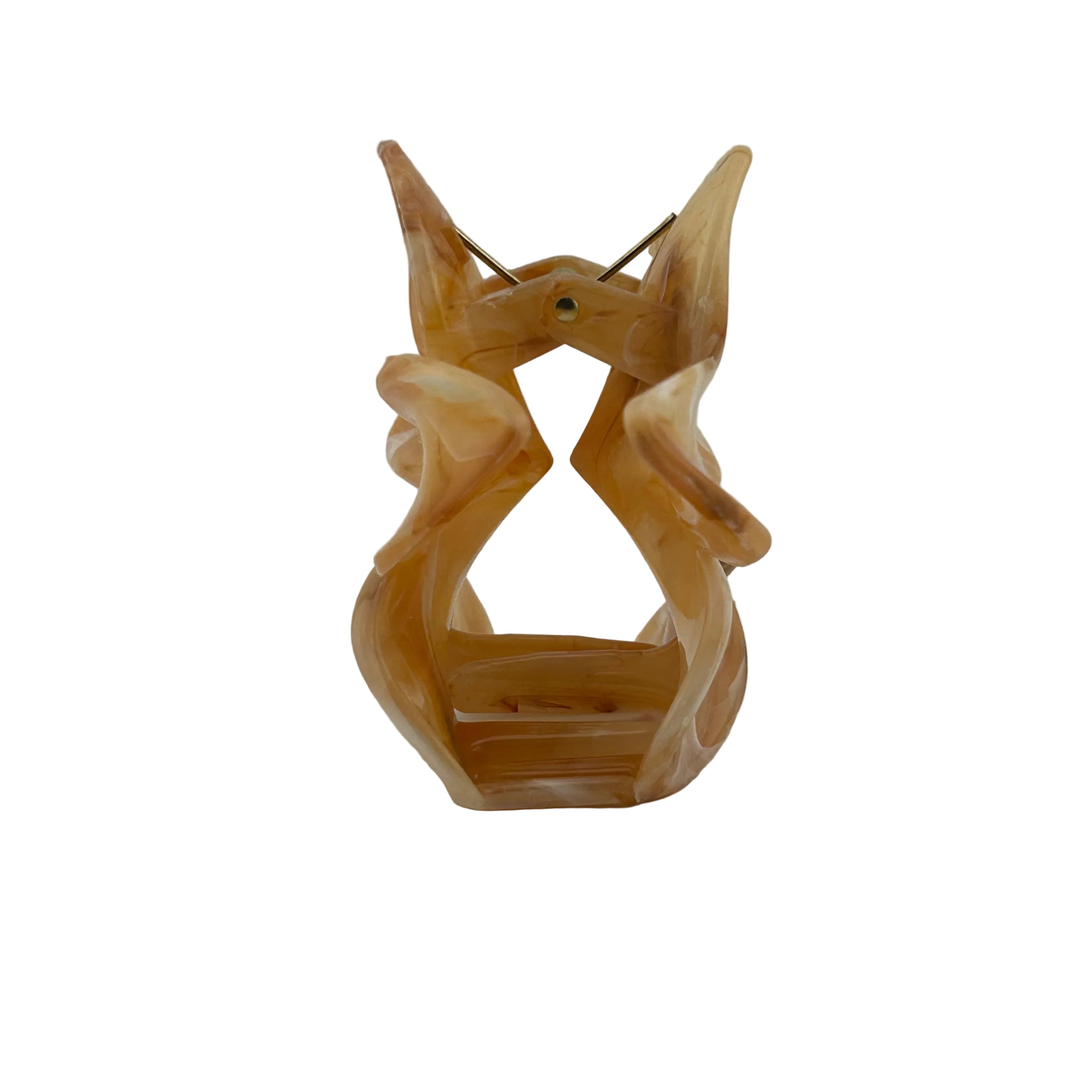 Plumeria Hair Clip - Large: Marbled Light Brown