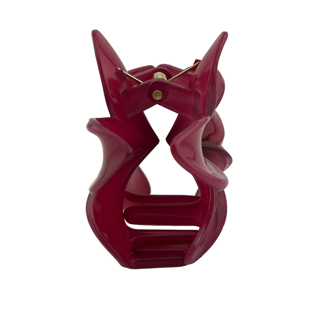 Plumeria Hair Clip - Large: Maroon
