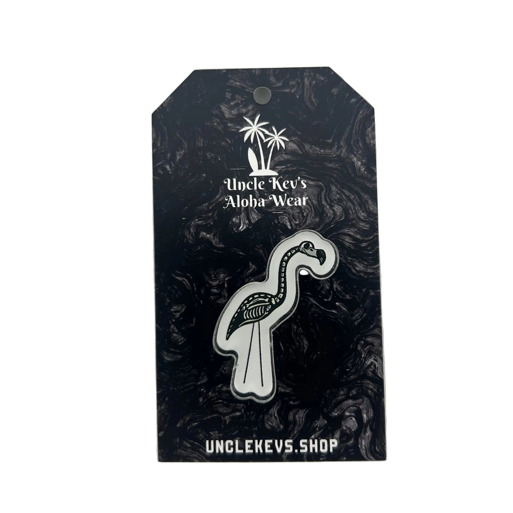 Flamingo Skeleton Acrylic Pin