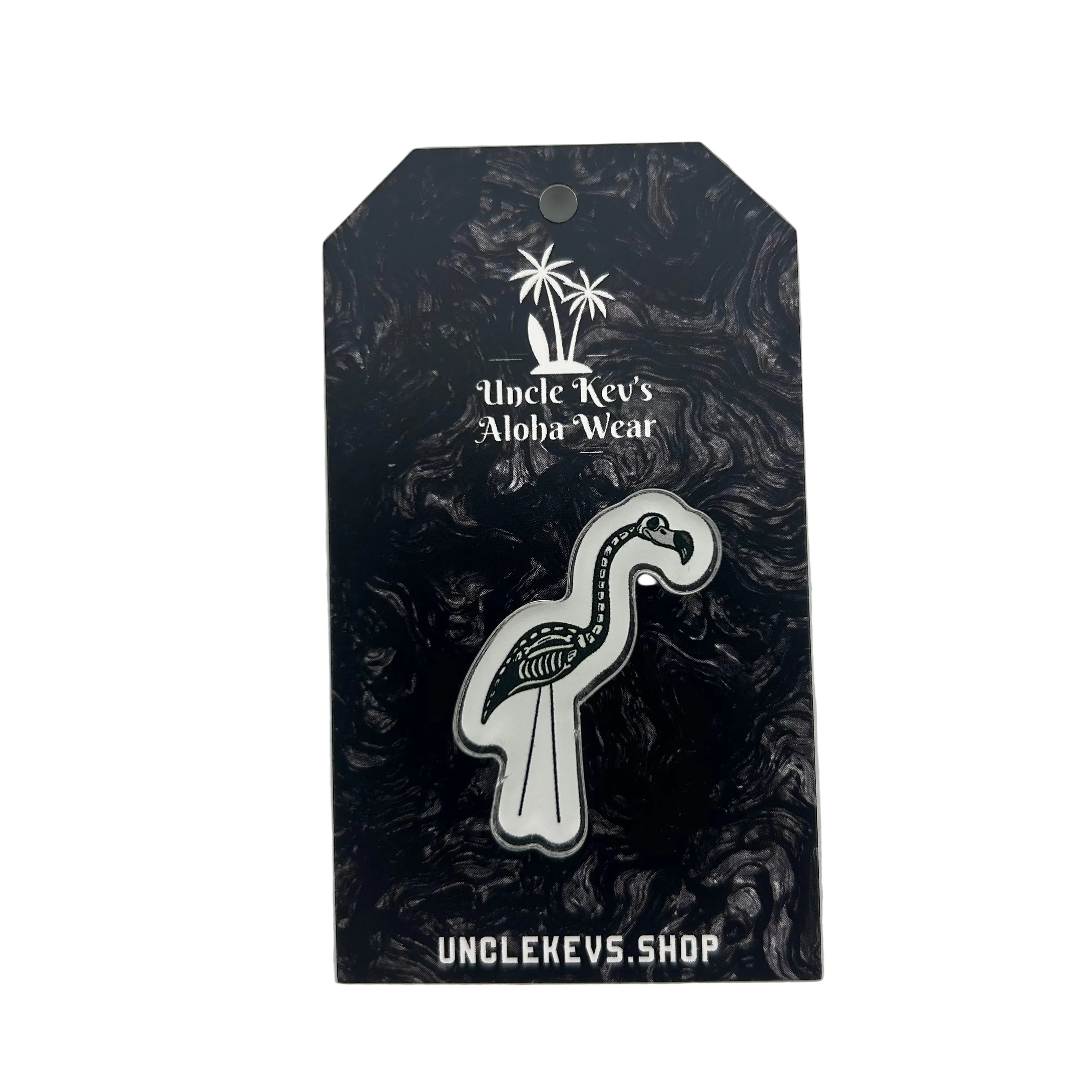 Flamingo Skeleton Acrylic Pin