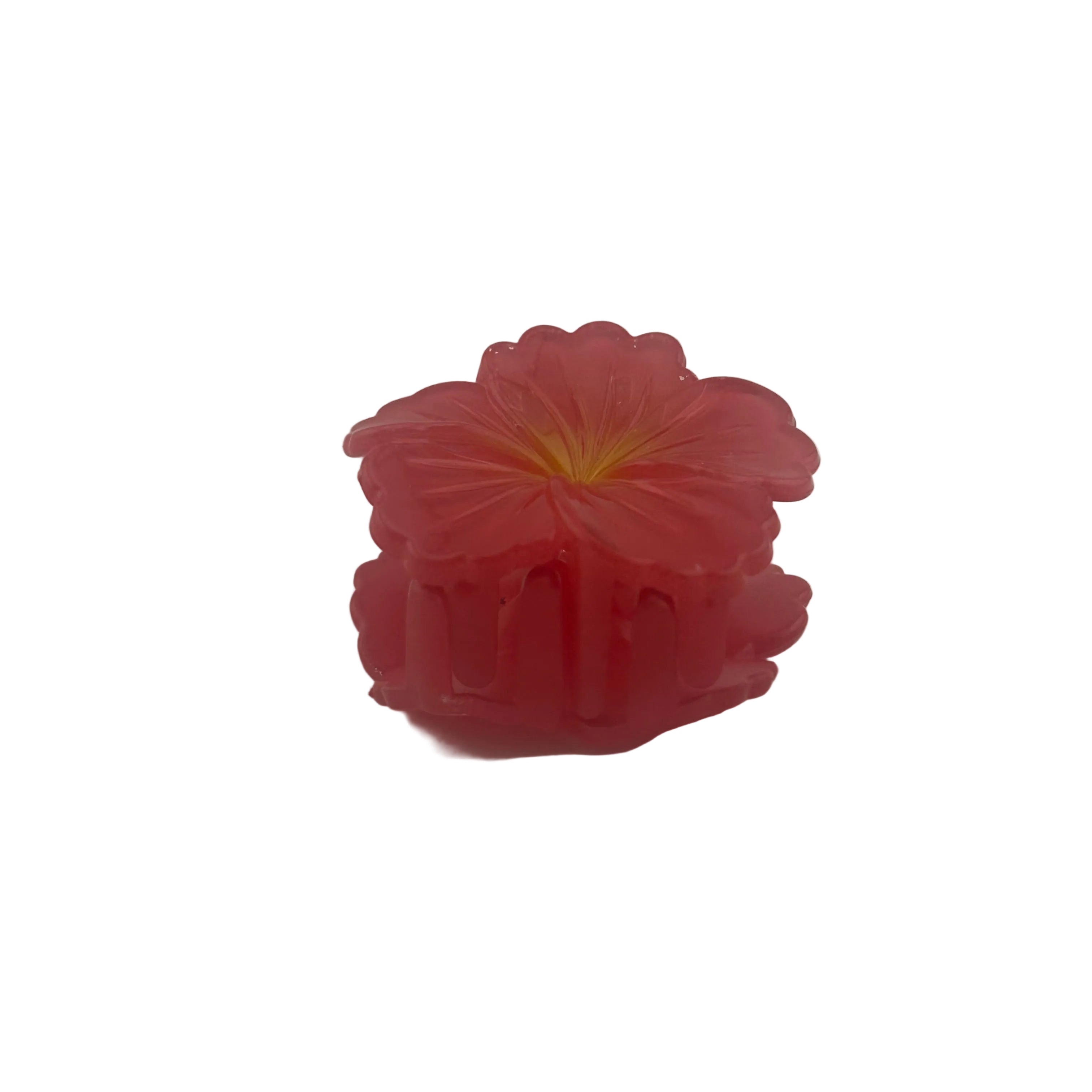 Hibiscus Hair Clip - Small: Red/Yellow