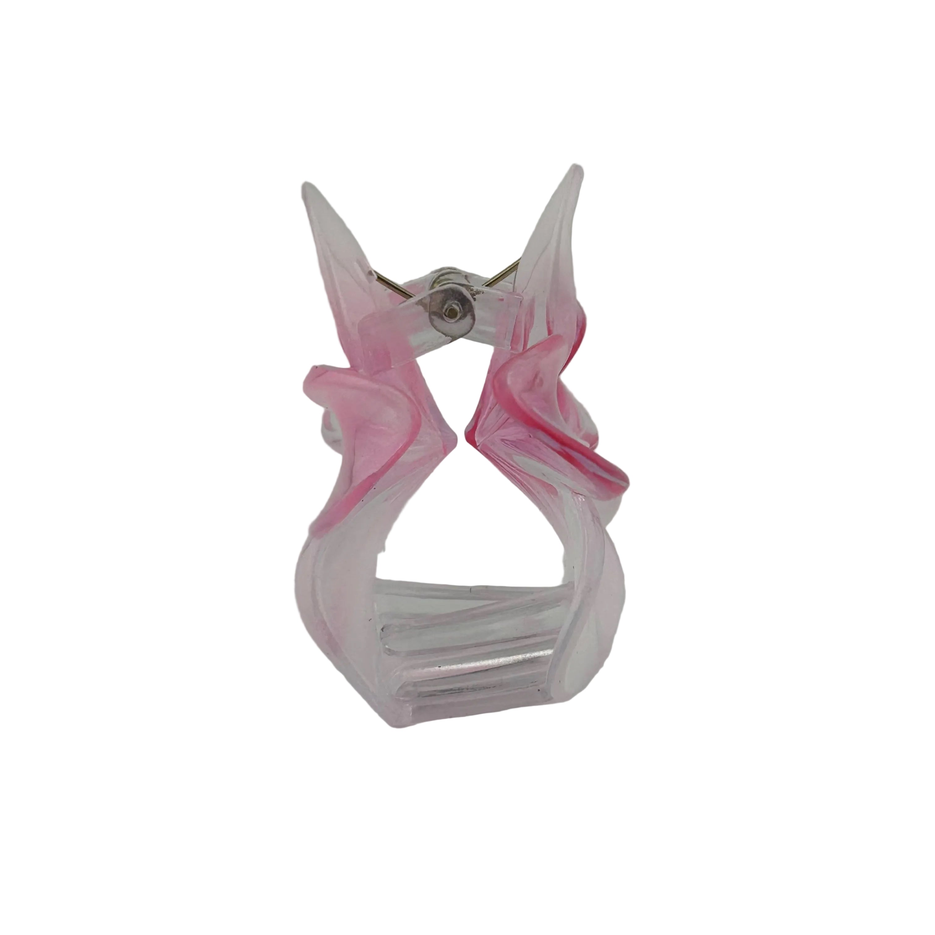 Plumeria Hair Clip - Large: Translucent White/Pink