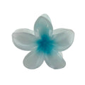 Plumeria Hair Clip - Large: White/Light Blue