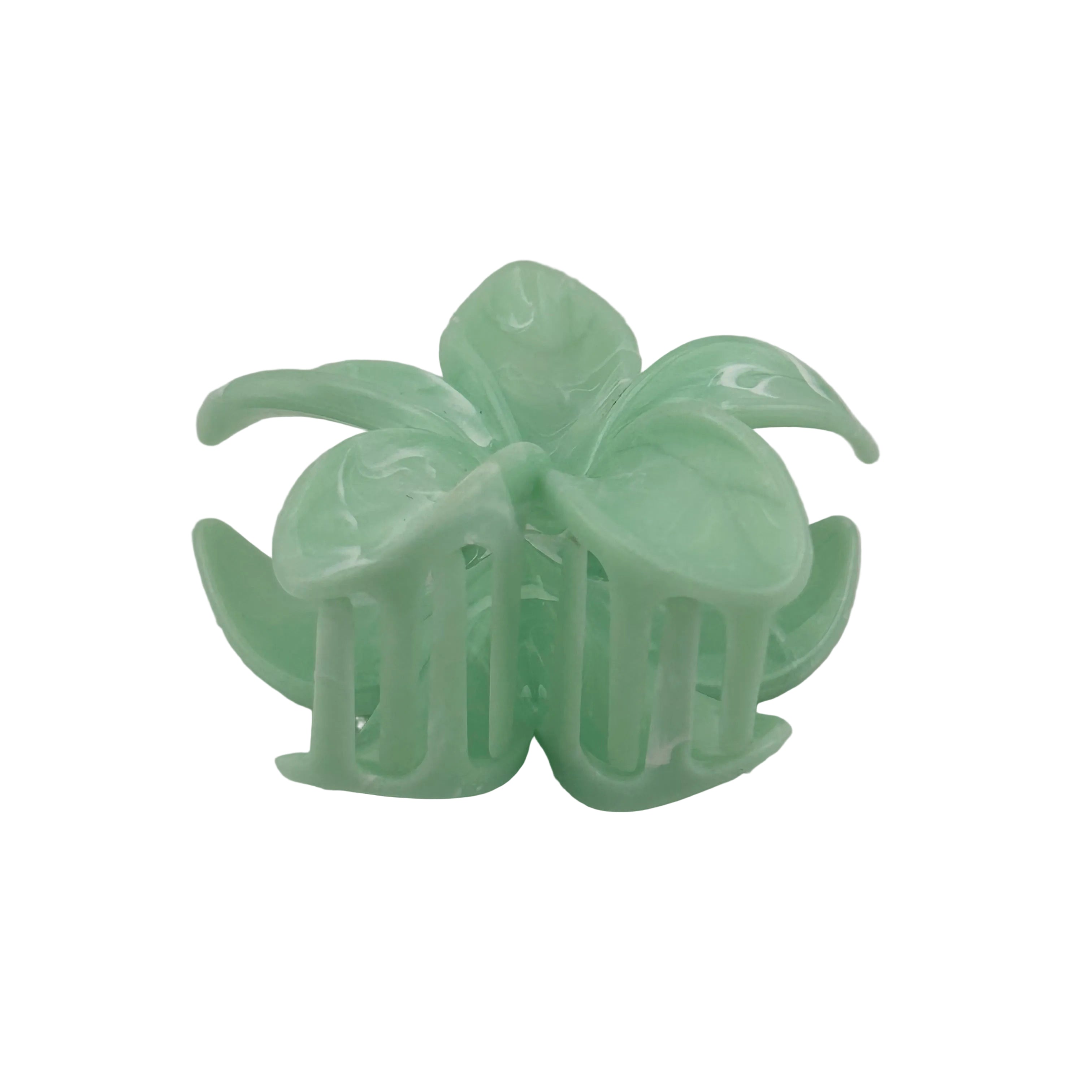 Plumeria Hair Clip - Large: Marbled Mint