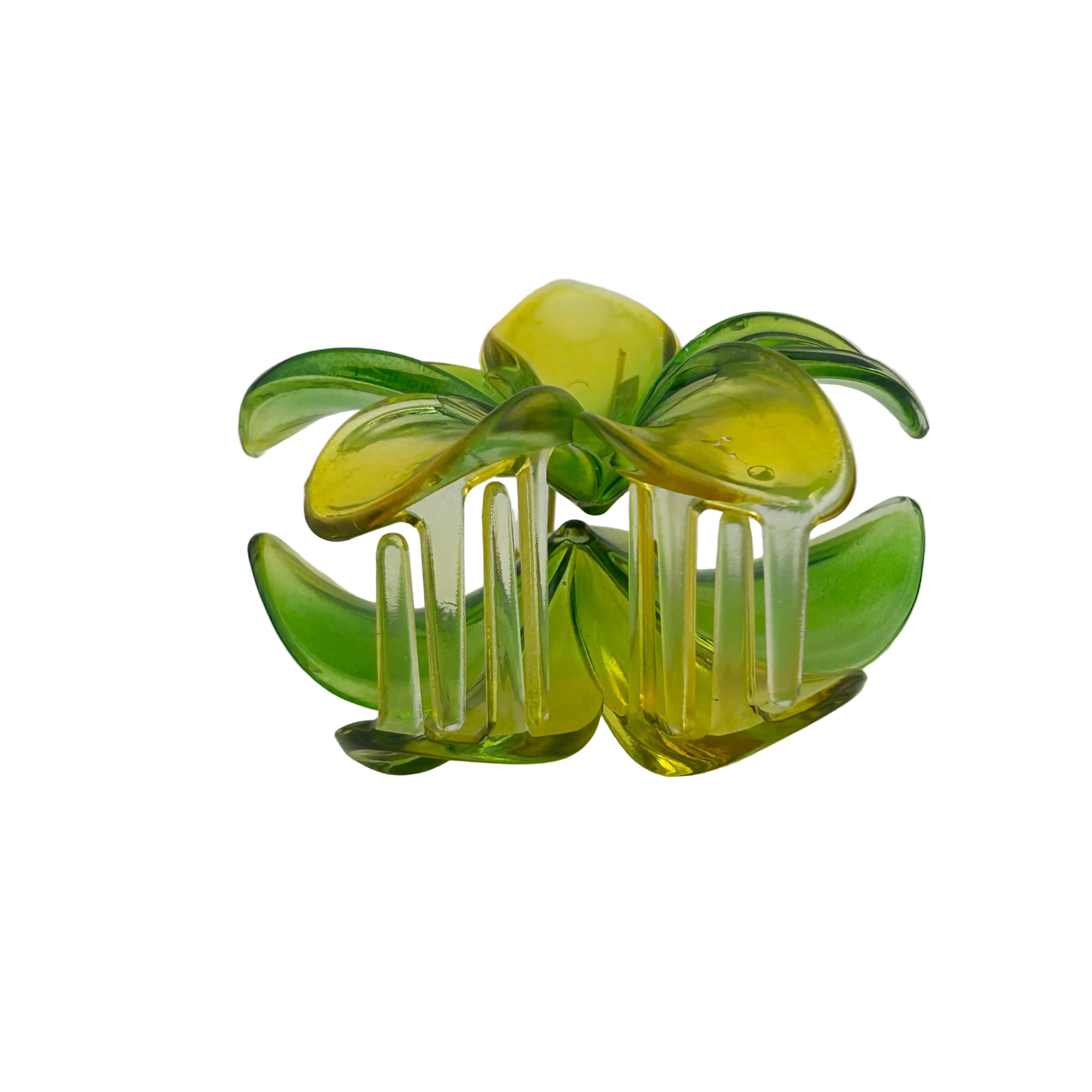 Plumeria Hair Clip - Large: Translucent Yellow/Green
