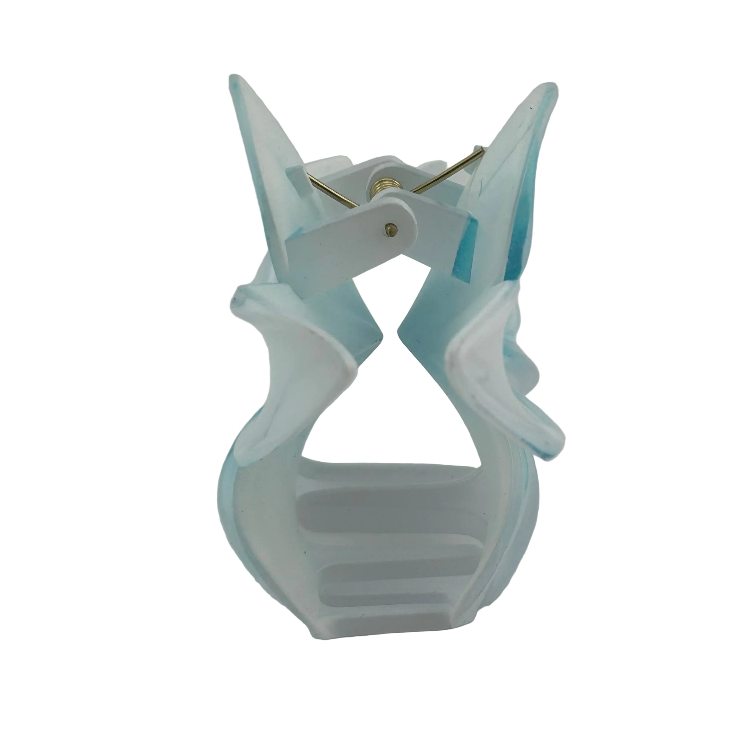 Plumeria Hair Clip - Large: White/Light Blue