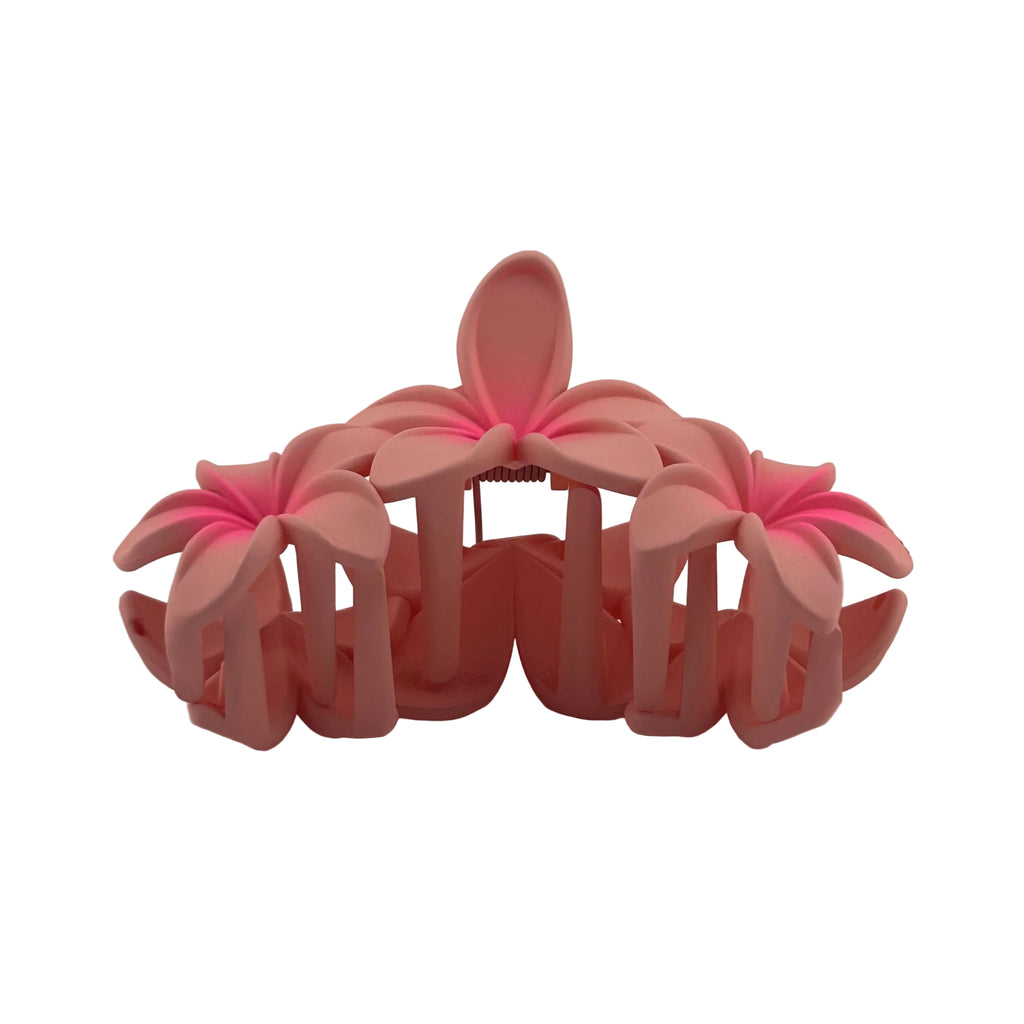 Plumeria Trio Hair Clip - Large: Light Pink/Pink