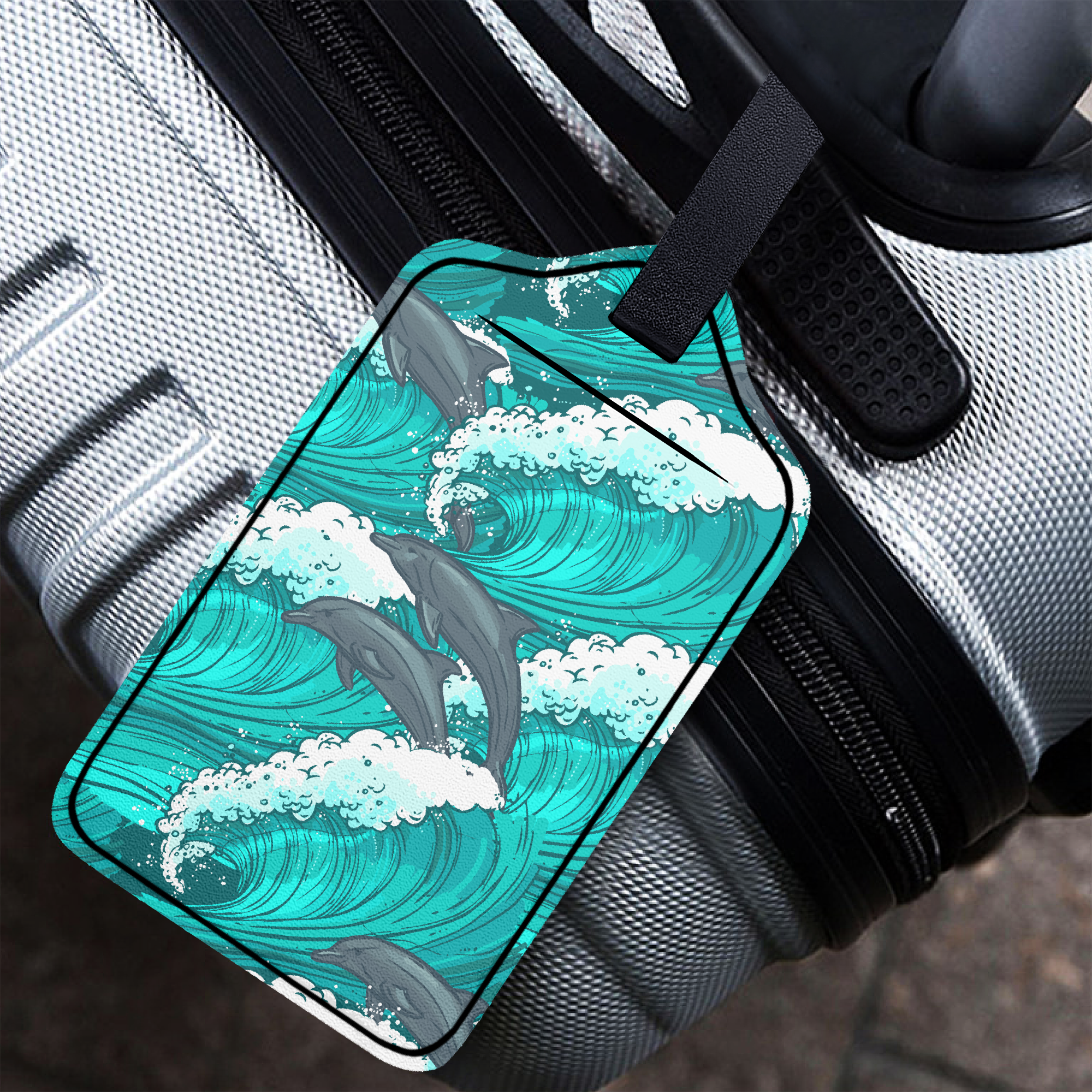 Dolphin Swim Luggage Tag