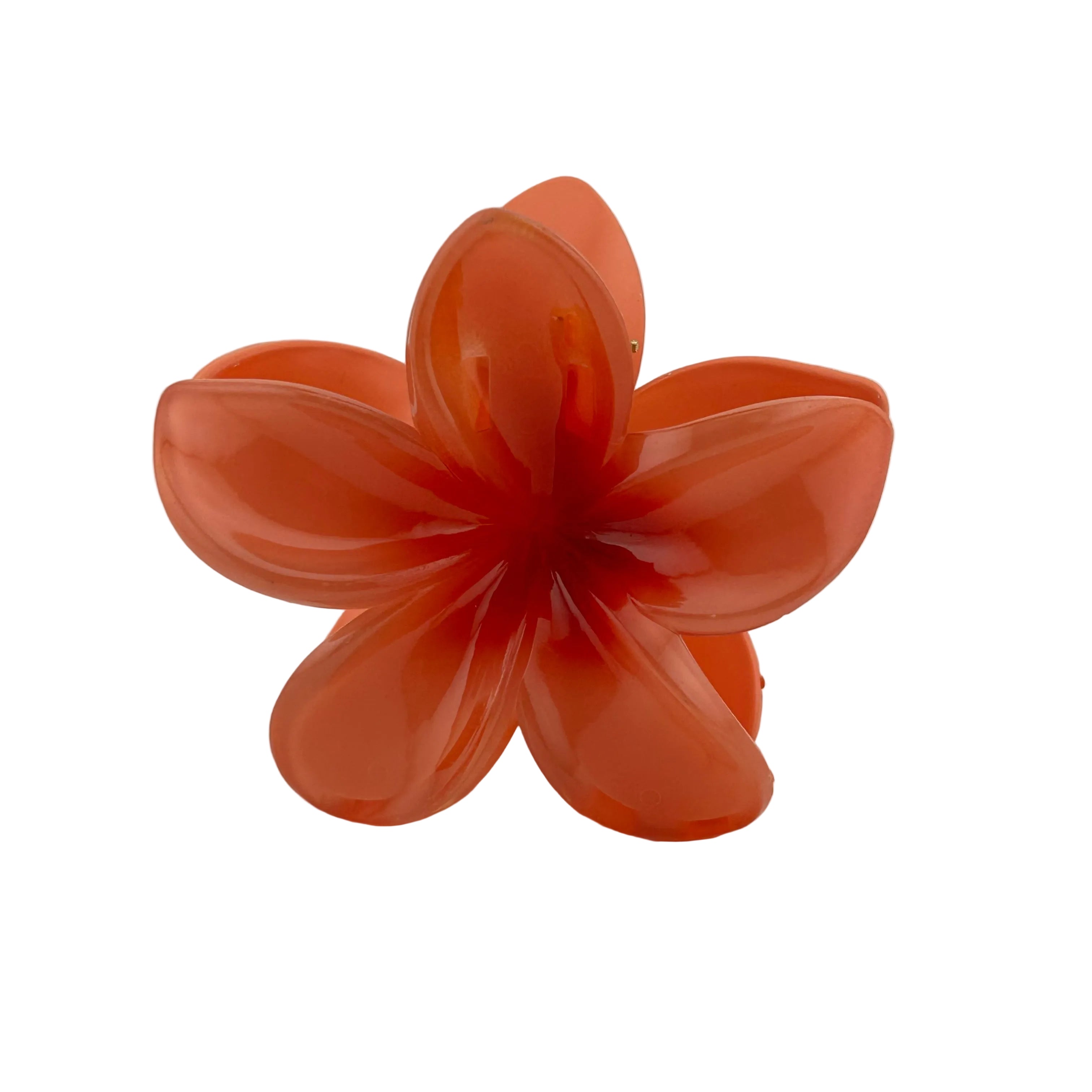 Plumeria Hair Clip - Large: Orange