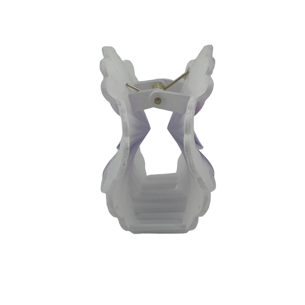 Hibiscus Hair Clip - Large: White/Purple