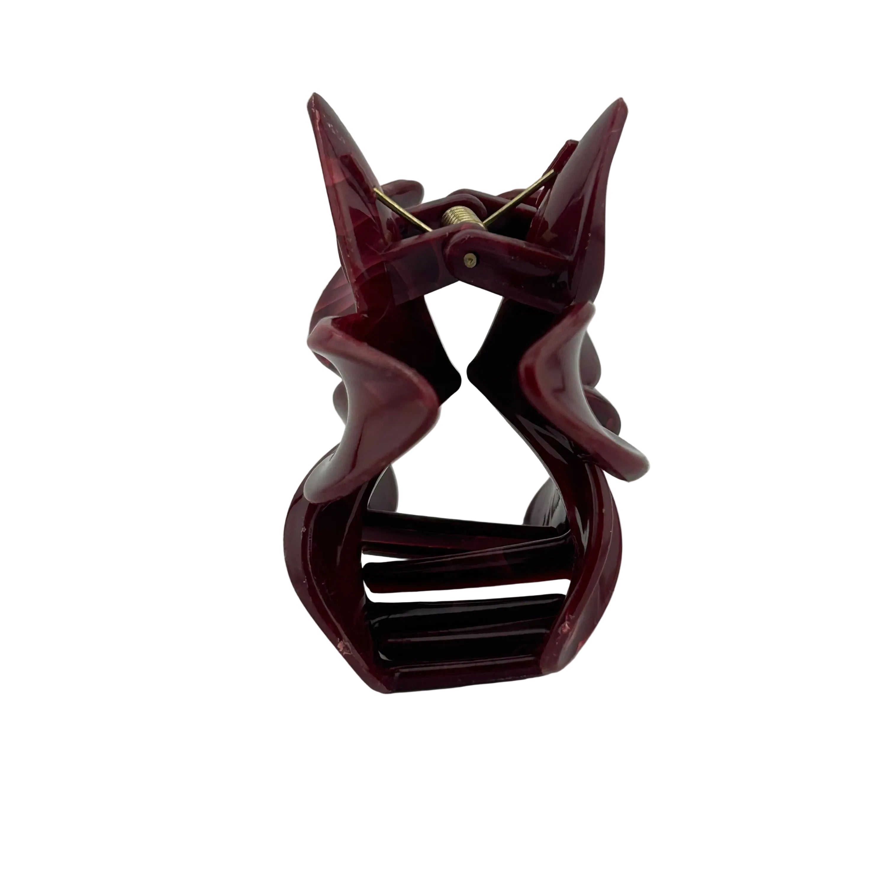 Plumeria Hair Clip - Large: Marbled Burgundy