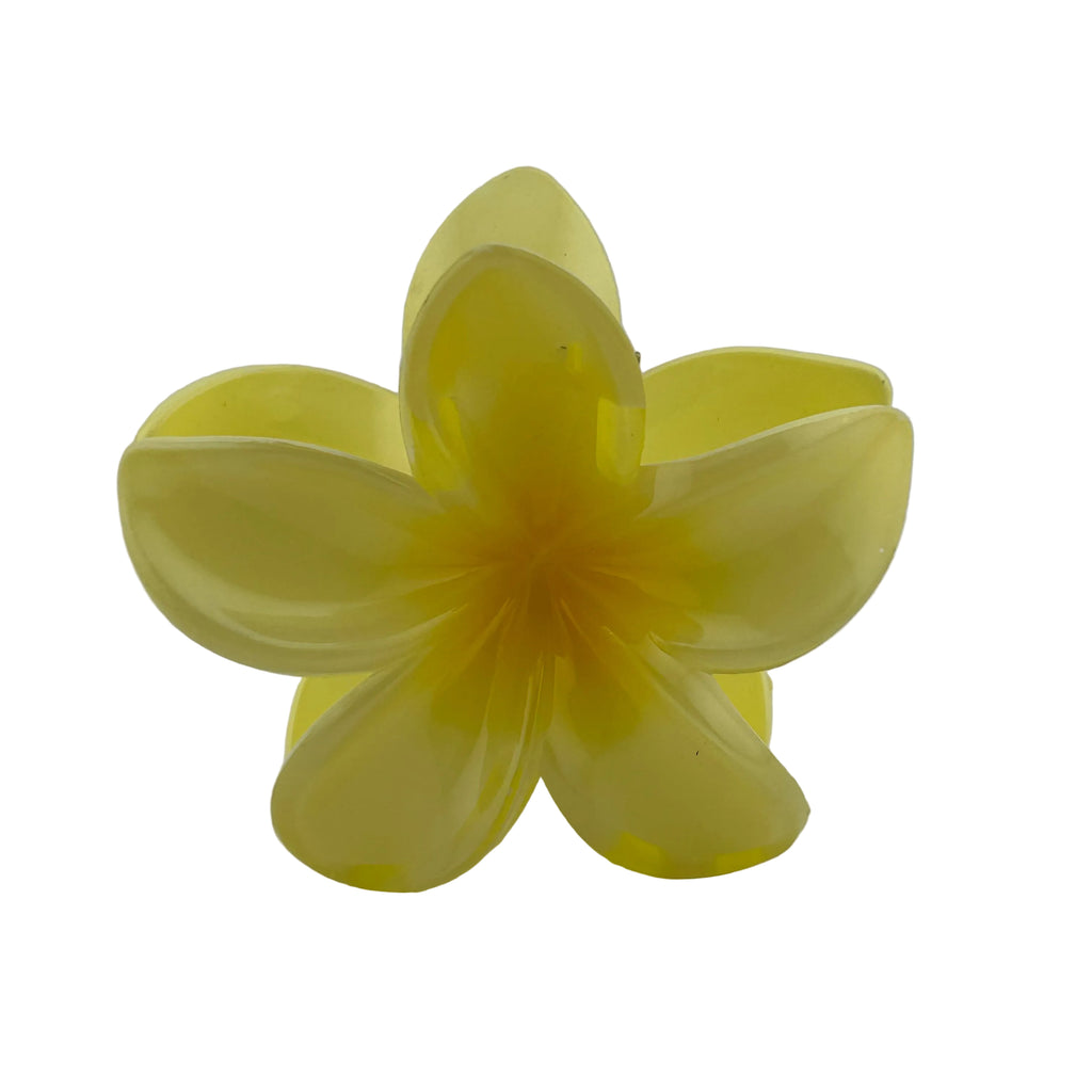 Plumeria Hair Clip - Large: Light Yellow