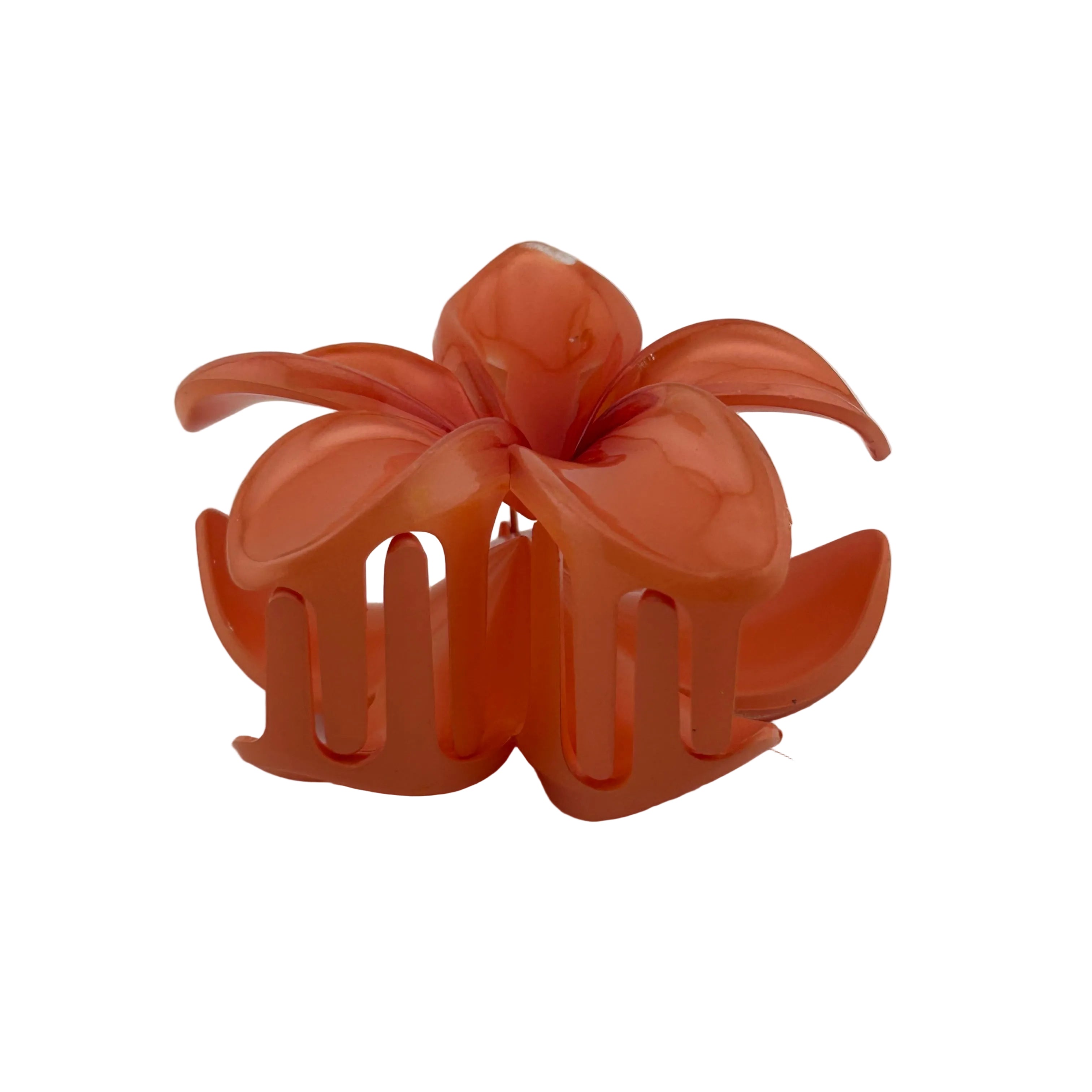 Plumeria Hair Clip - Large: Orange
