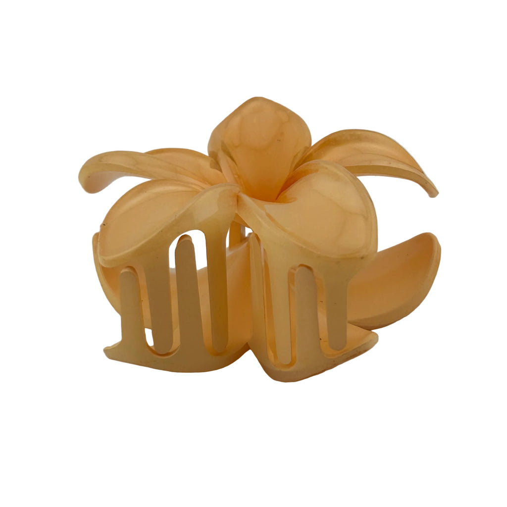 Plumeria Hair Clip - Large: Peach