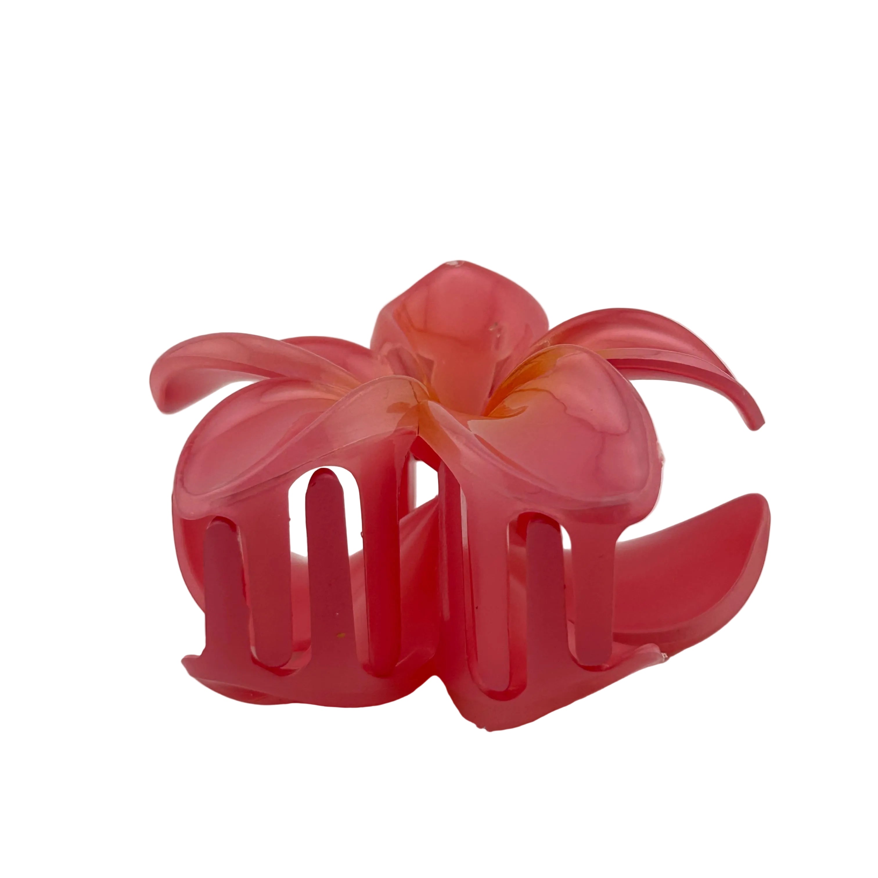 Plumeria Hair Clip - Large: Coral/Orange