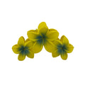 Plumeria Trio Hair Clip - Large: Yellow/Blue