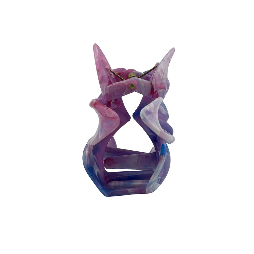 Plumeria Hair Clip - Large: Marbled Purple