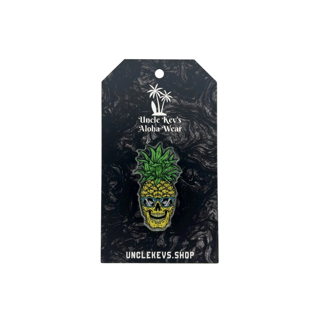 Pineapple Skull Acrylic Pin