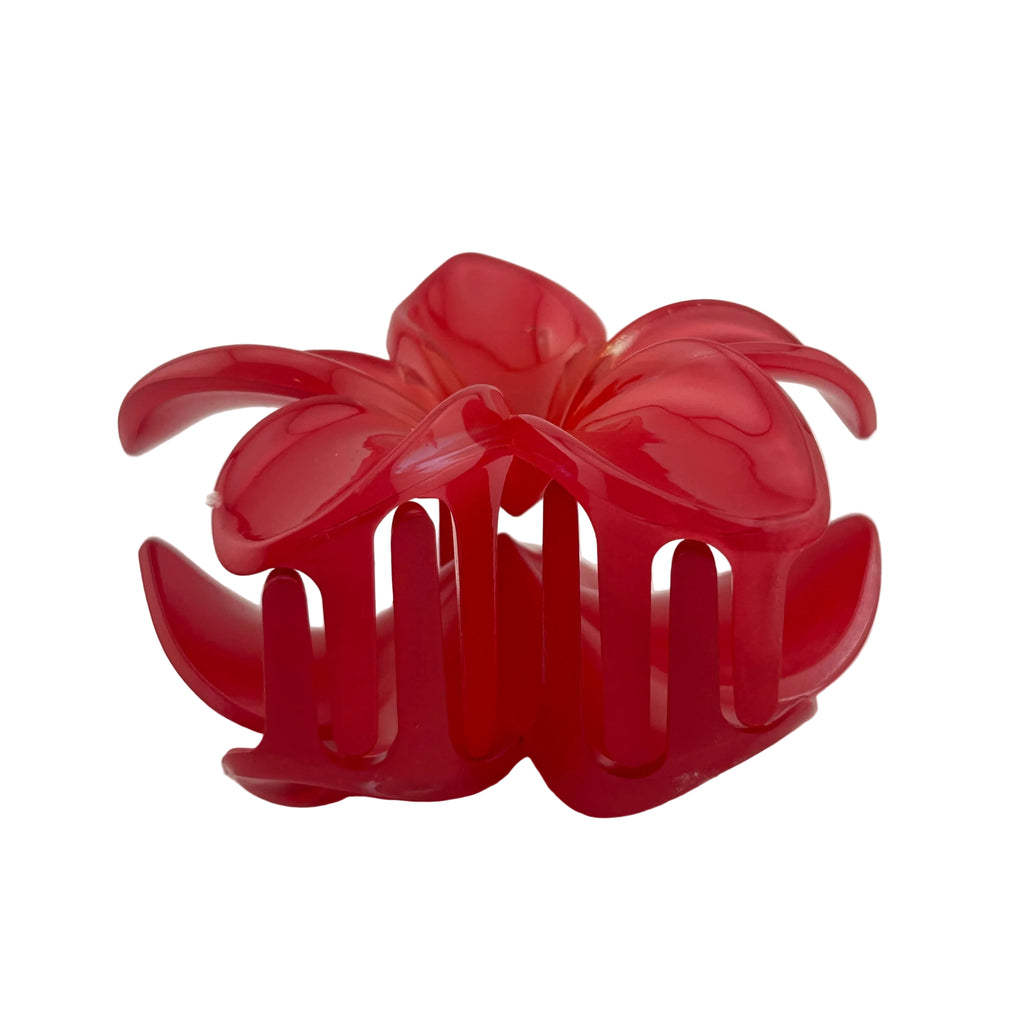 Plumeria Hair Clip - Large: Red