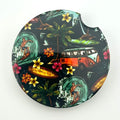 Hawaiian Sketches Dark Car Coaster Set